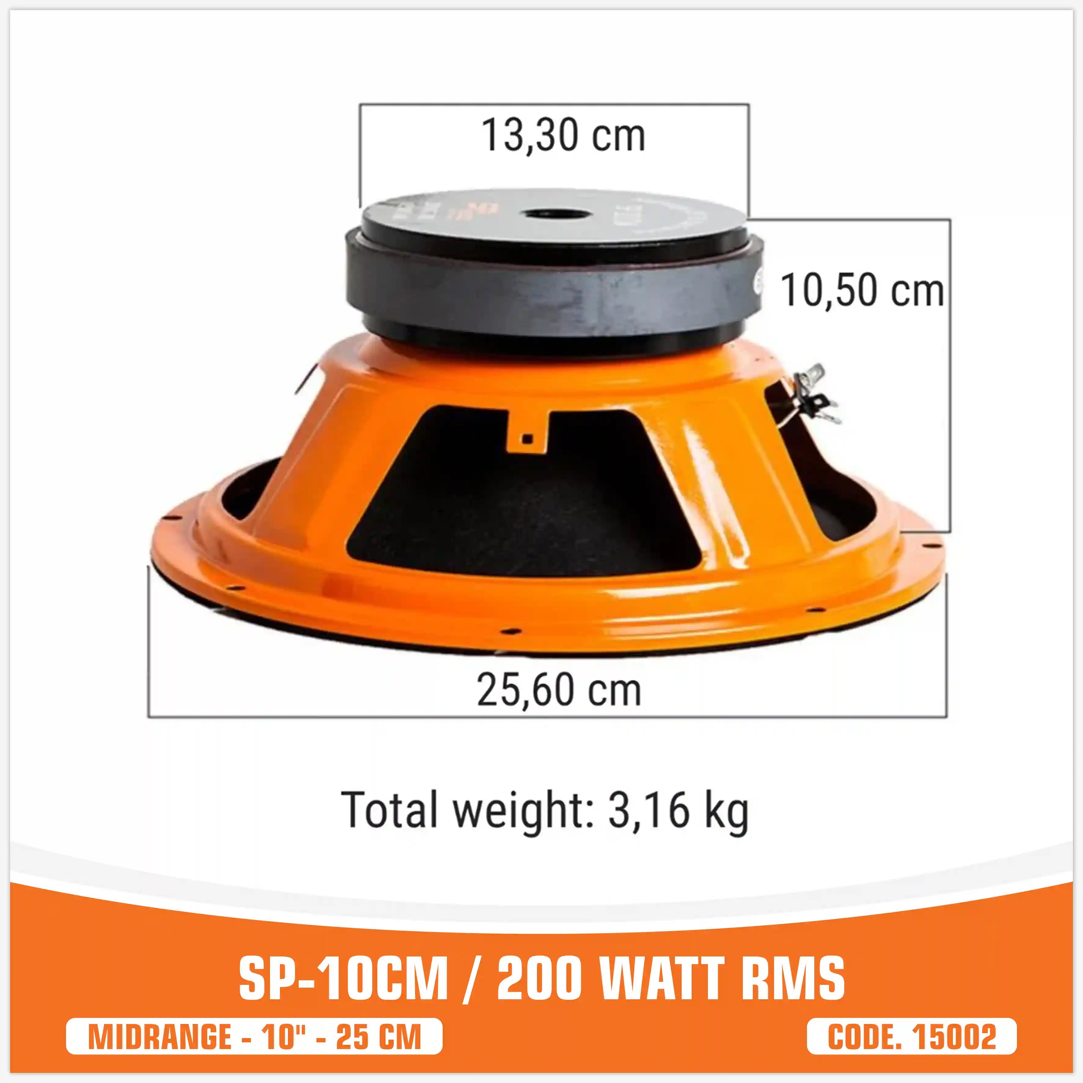 SP 10CM MIDRANGE BEST SELLER 10"/25CM 200W RMS (PAIR PRICE)