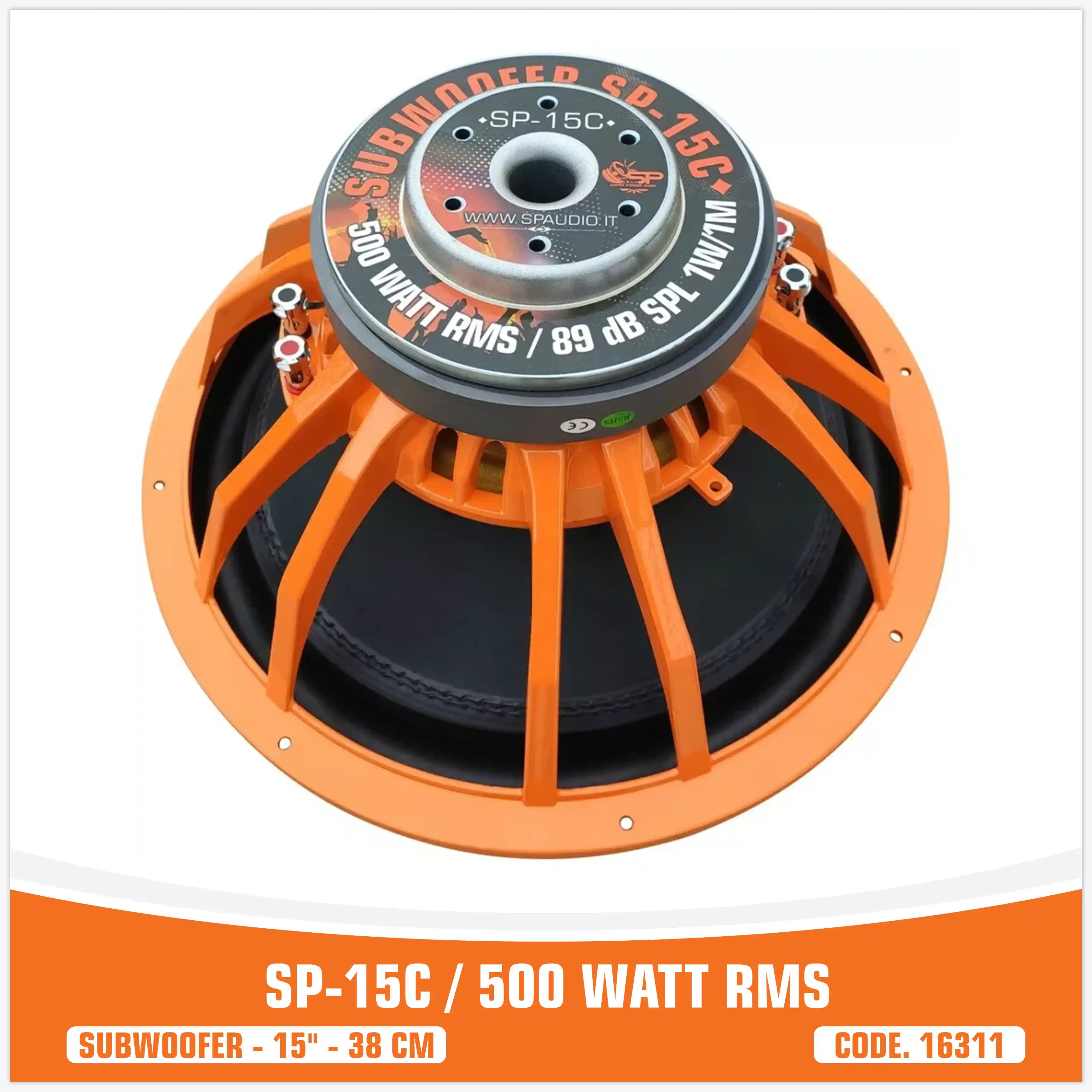 SP 15C SUBWOOFER 15"/38CM 500WATT RMS (PREZZO UNITARIO)