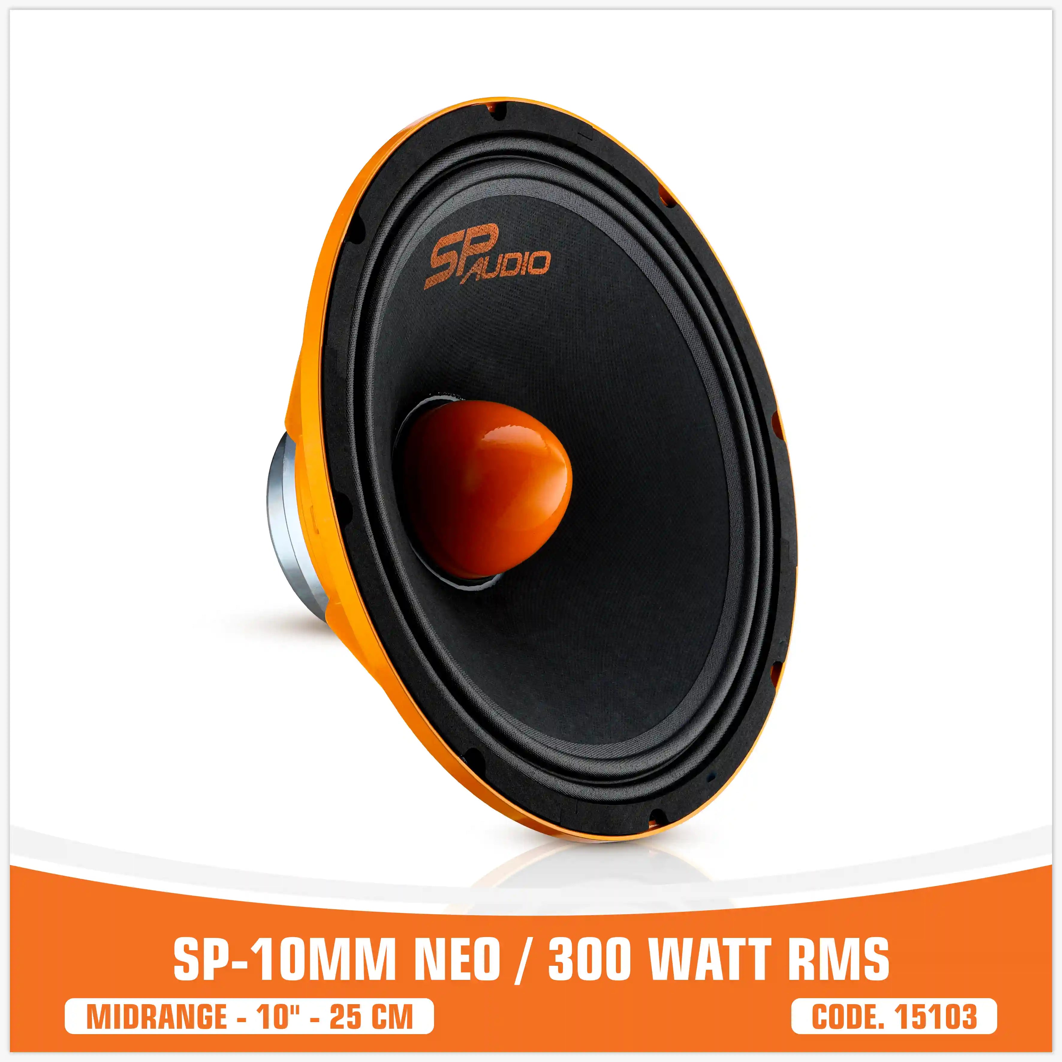 SP 10MM NEO MEDIO RANGO 10"/25CM NEO MAGNÉTICO 300W RMS (PRECIO UNITARIO)