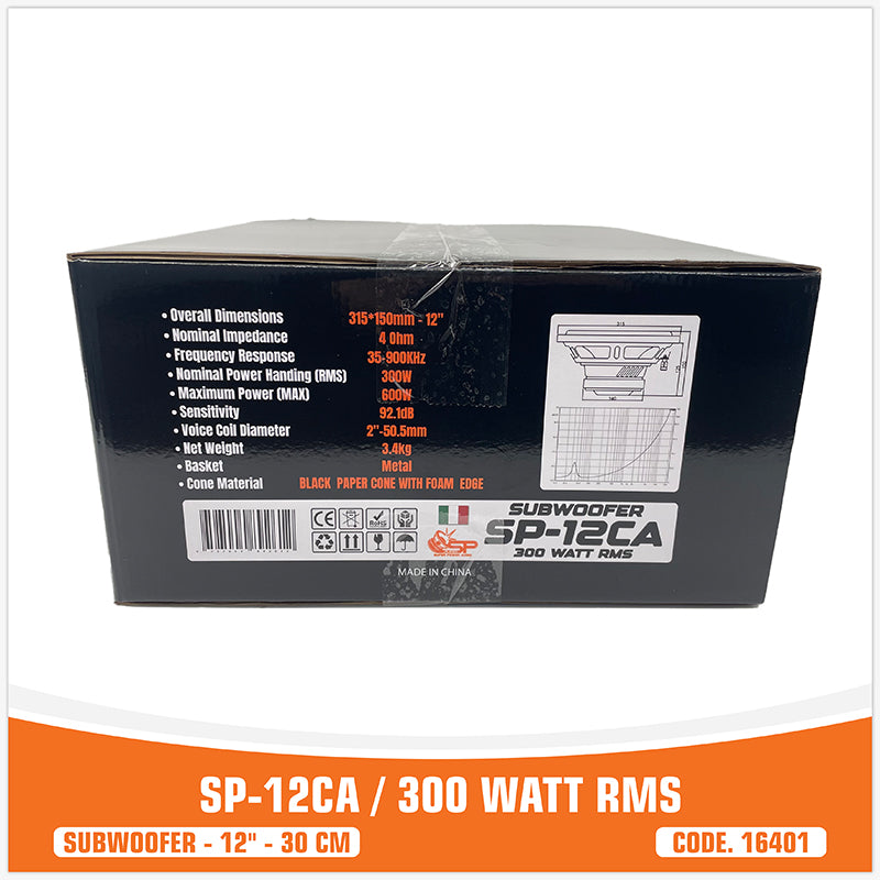 SP 12CA ENTRY LEVEL SUBWOOFER 12"/30CM 300W RMS (UNIT PRICE)
