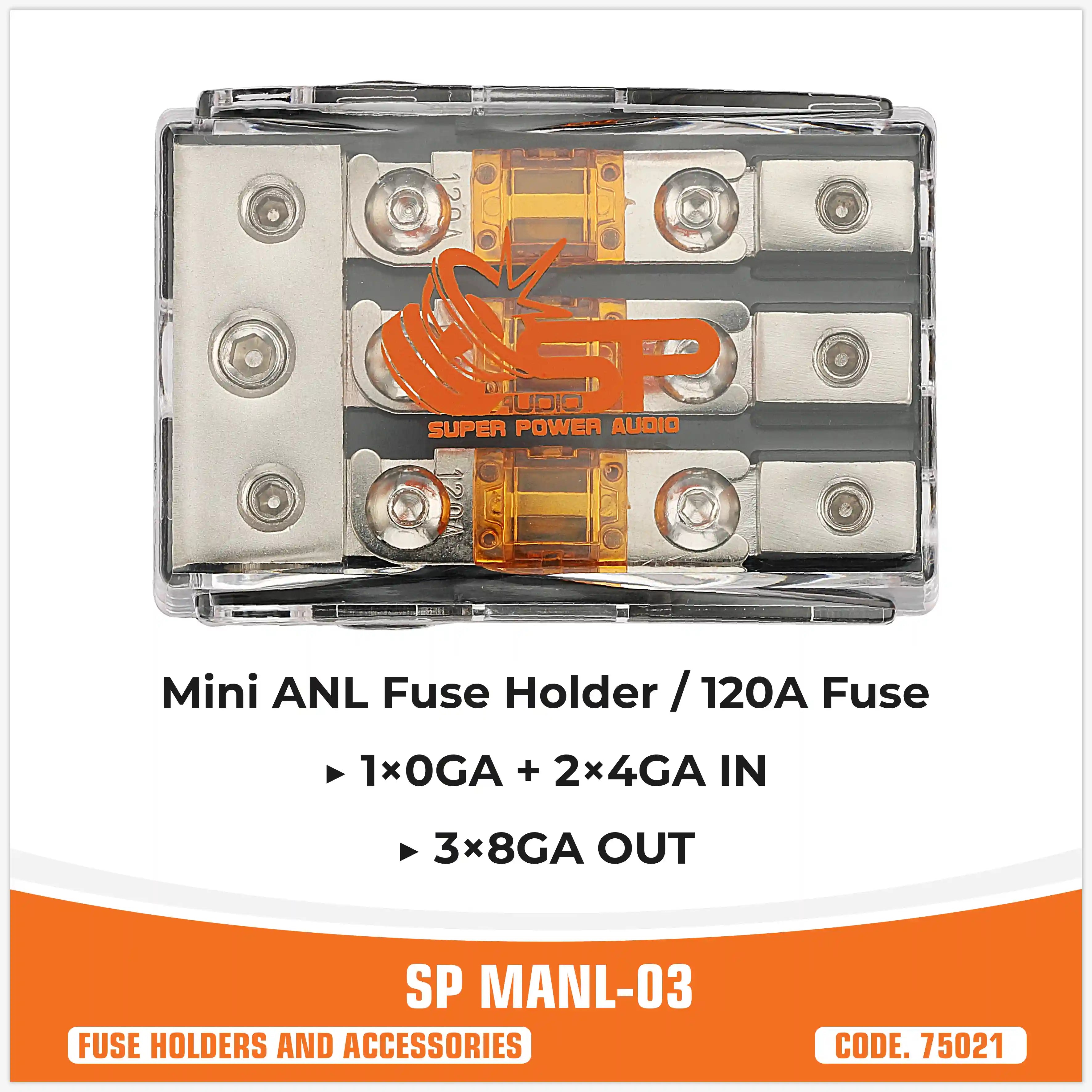 SP MAN 03 PORTAFUSIBILE 1X0 GA+2X4 GA IN+3X8 GA OUT (PREZZO SINGOLO)