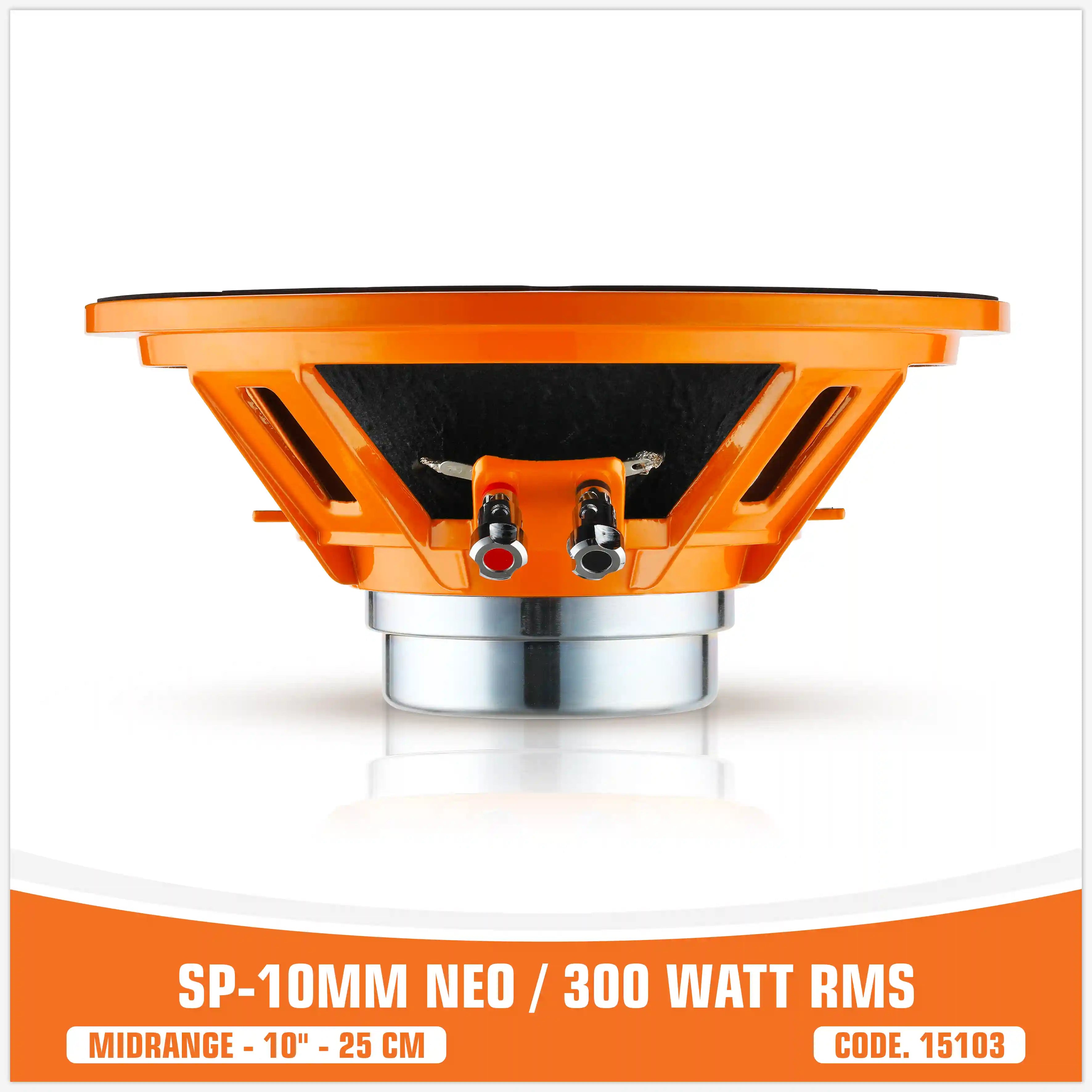 SP 10MM NEO MEDIO RANGO 10"/25CM NEO MAGNÉTICO 300W RMS (PRECIO UNITARIO)