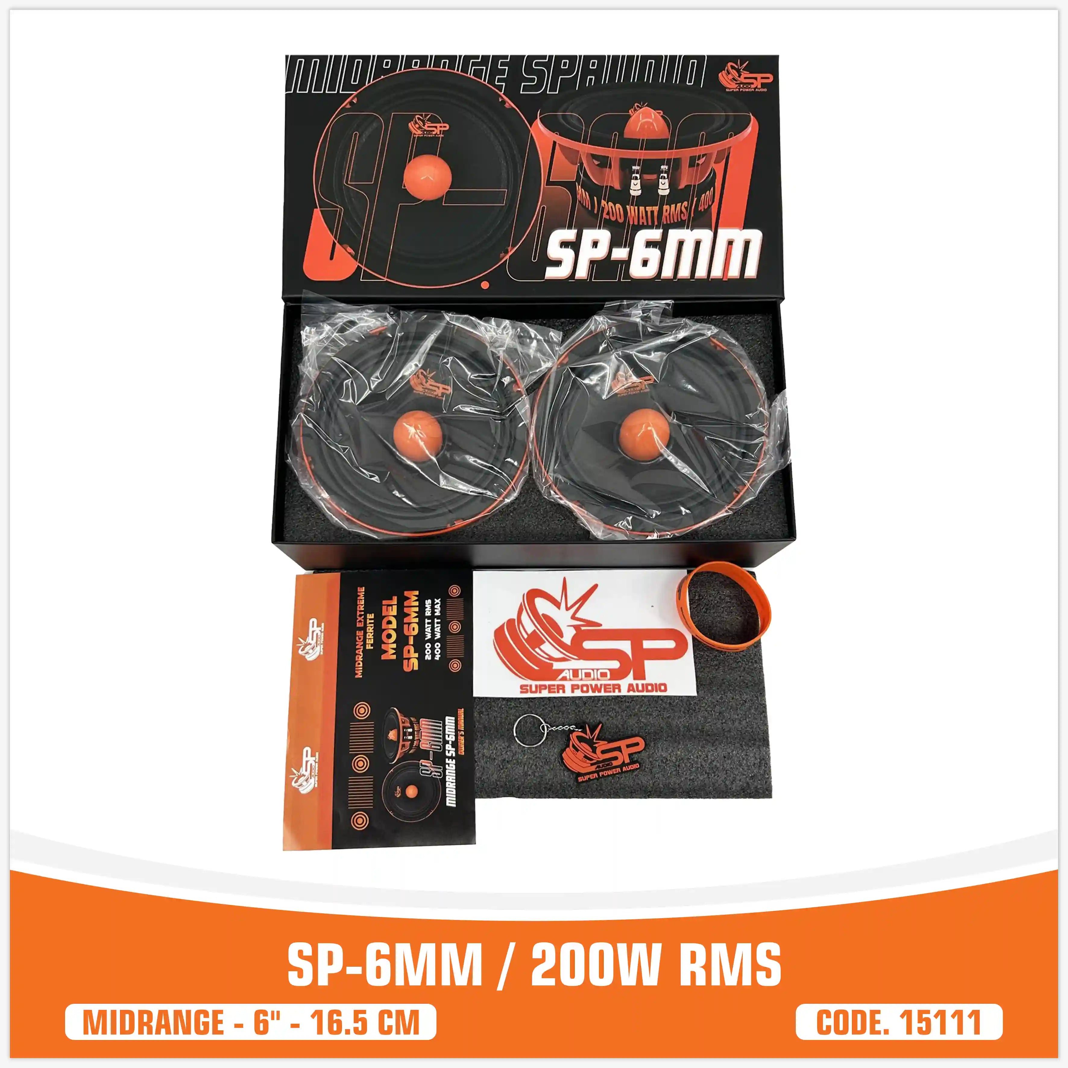 SP 8MM HAUT-PARLEUR BAS MEDIUM EXTRÊME 6,5"/16,5CM 200W RMS (PRIX DE LA PAIRE)
