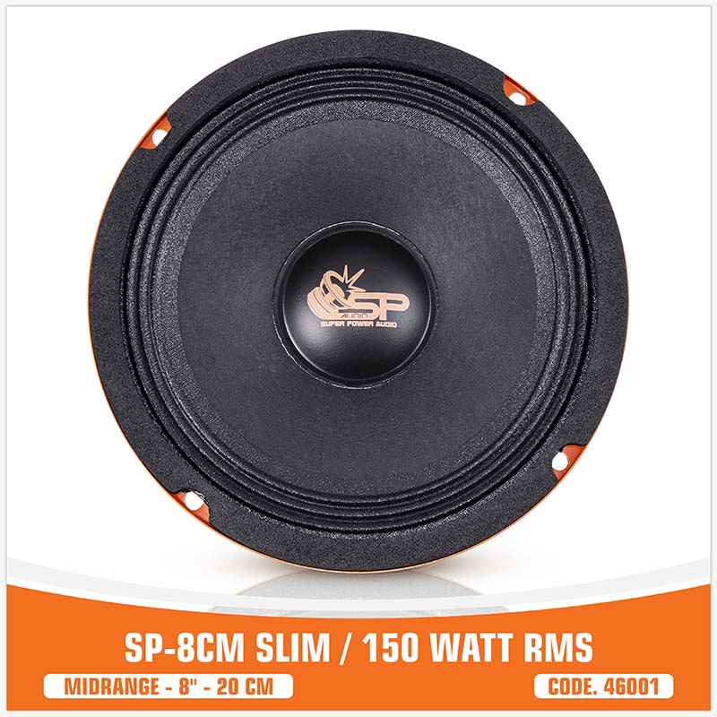 SP 8CM SLIM MIDRANGE SUPER SLIM 8"/20CM 150W RMS (PAIR PRICE)