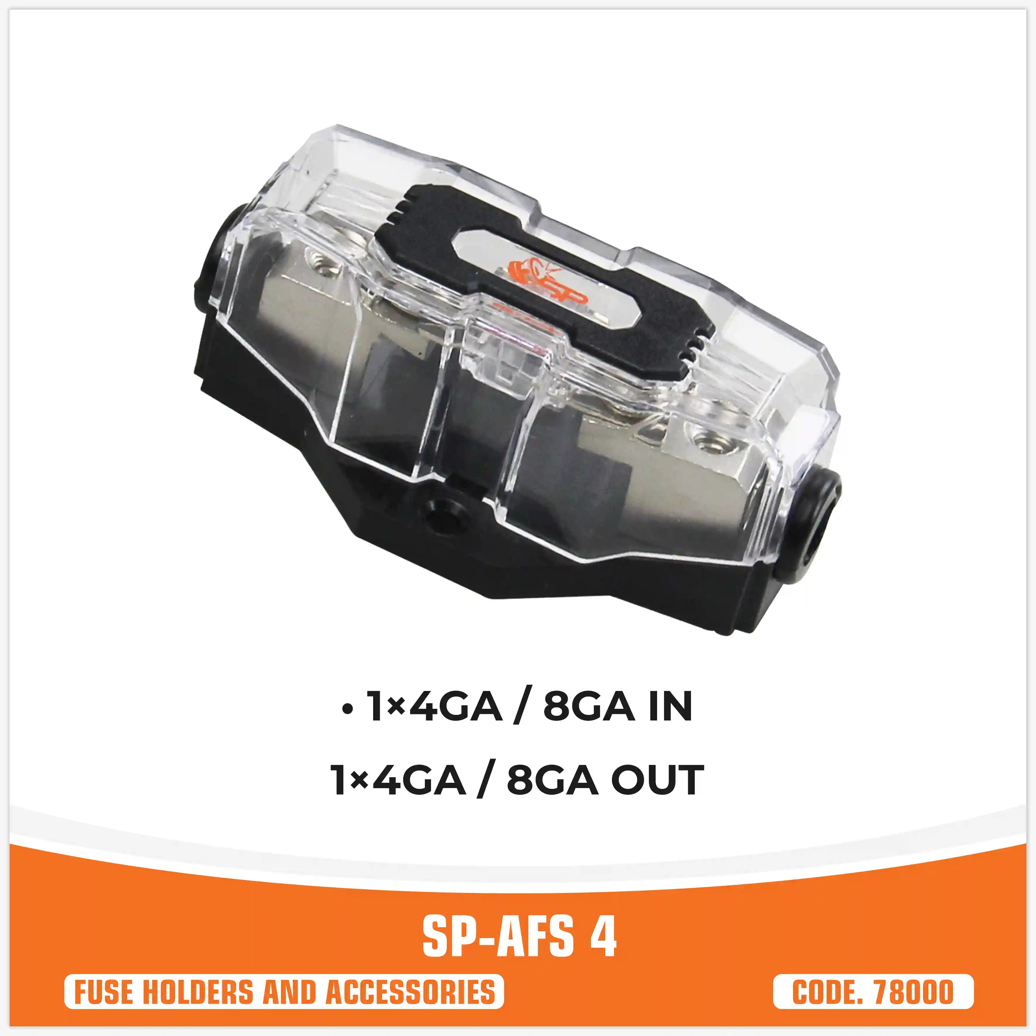 SP AFS4 FUSEHOLDER MINI ANL 1x4GA/8GA IN + 1x4/8 GA OUT