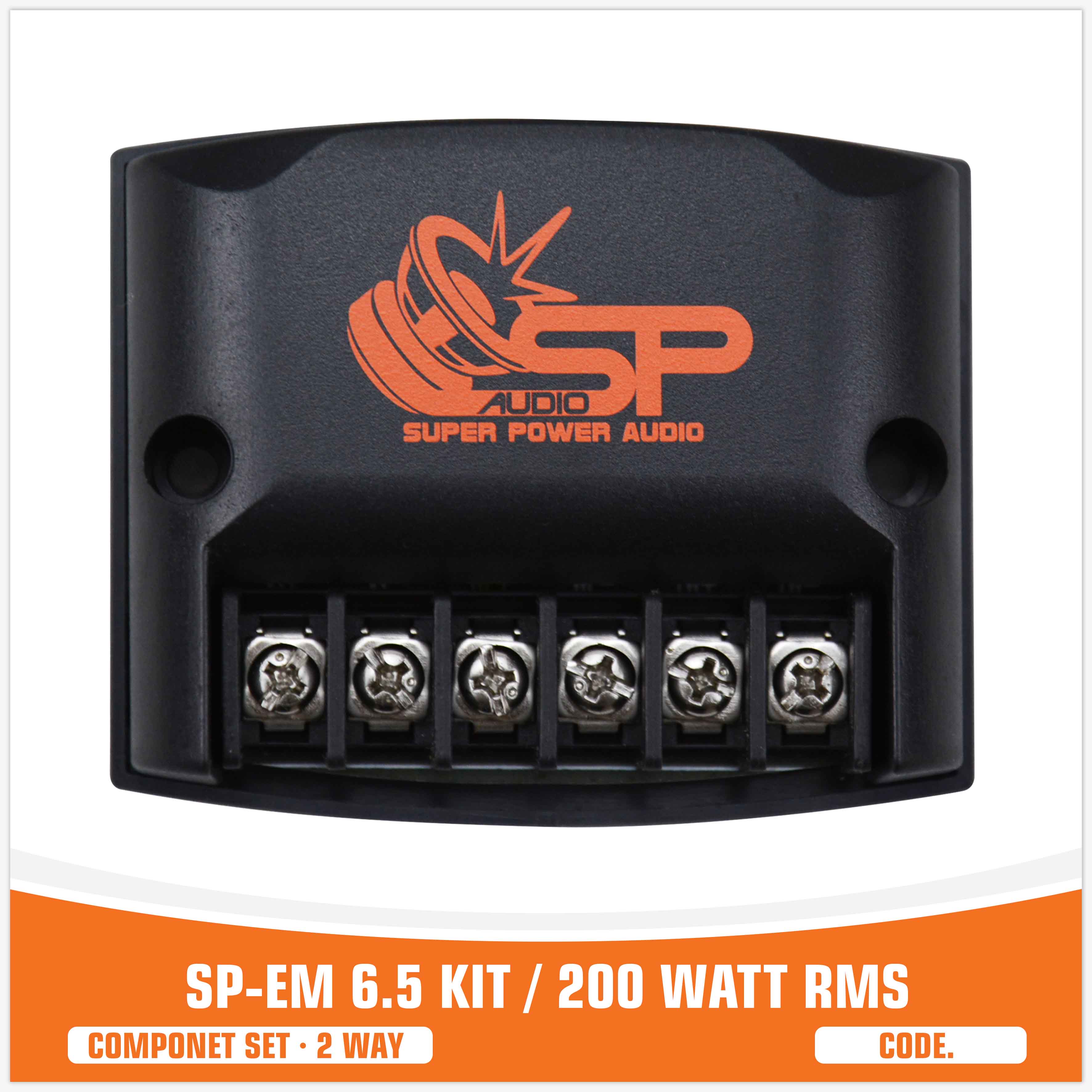 SP EM 6.5KIT 2 WAY 2 WOOFER +2 TW + 2 CROSS 200W RMS (KIT PRICE)