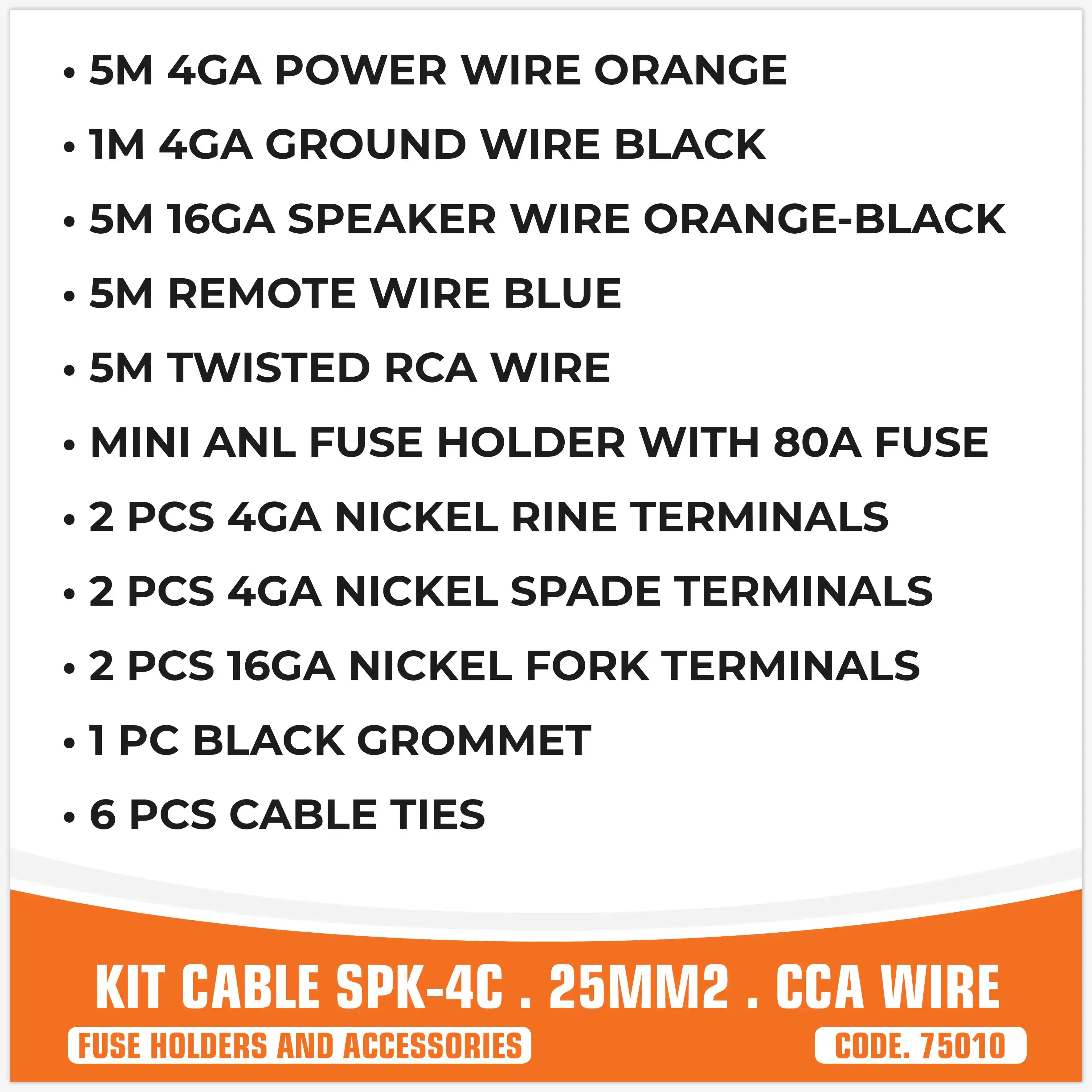 SP KIT CAVI 4 AWG CCA (PREZZO PER CONFEZIONE)