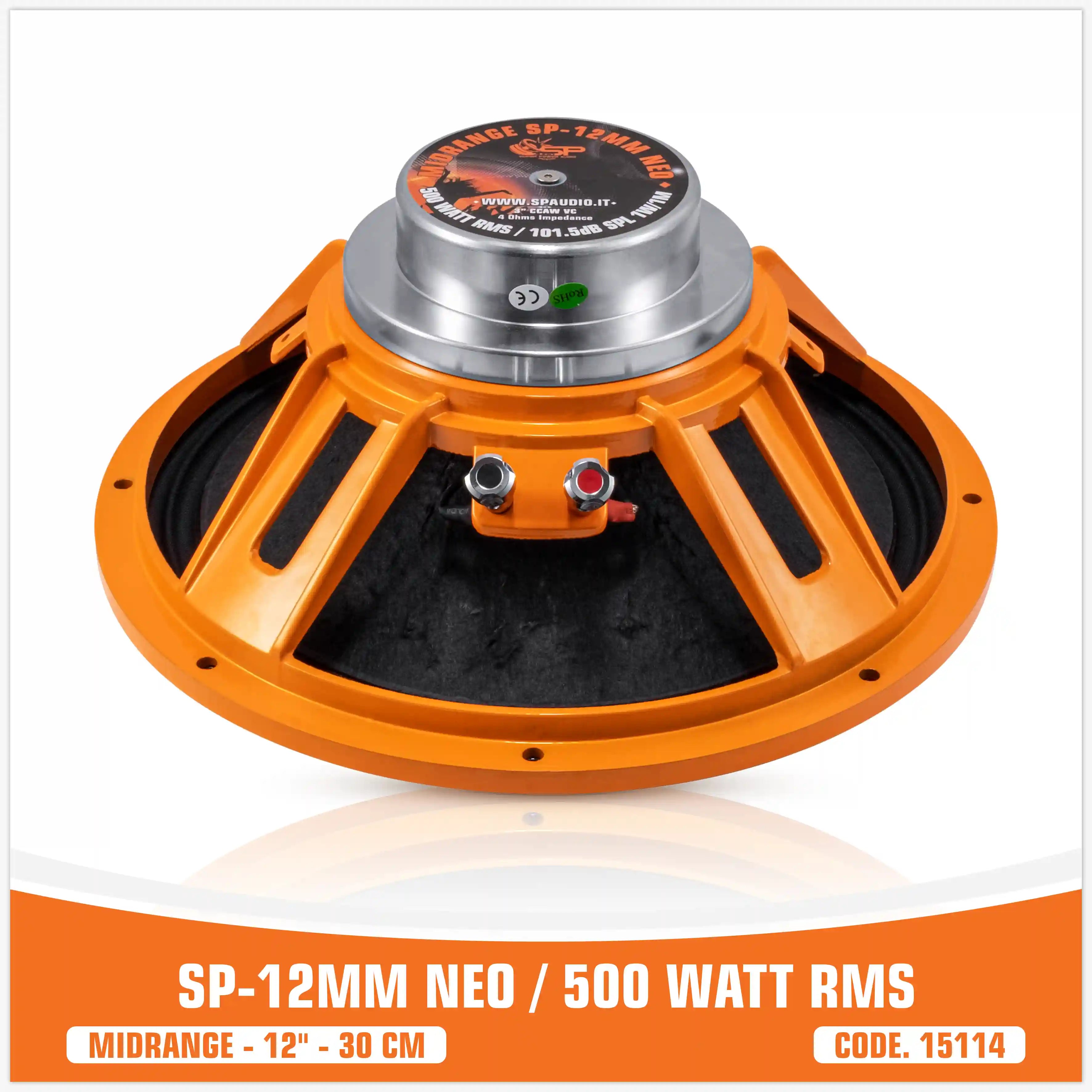 SP 12MM NEO MEDIO RANGO EXTREMO 12"/30CM NEO MAGNÉTICO 500W RMS (PRECIO UNITARIO)
