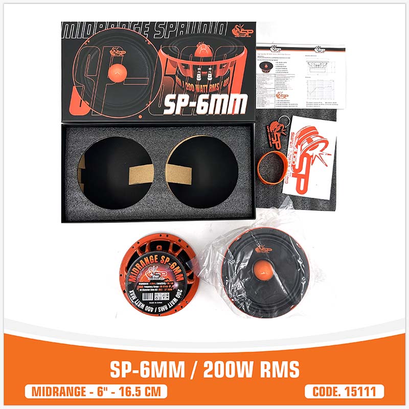 SP 6MM MIDRANGE EXTREME 6,5"/16,5CM 200W RMS (PAIR PRICE) NEW MODEL 2025