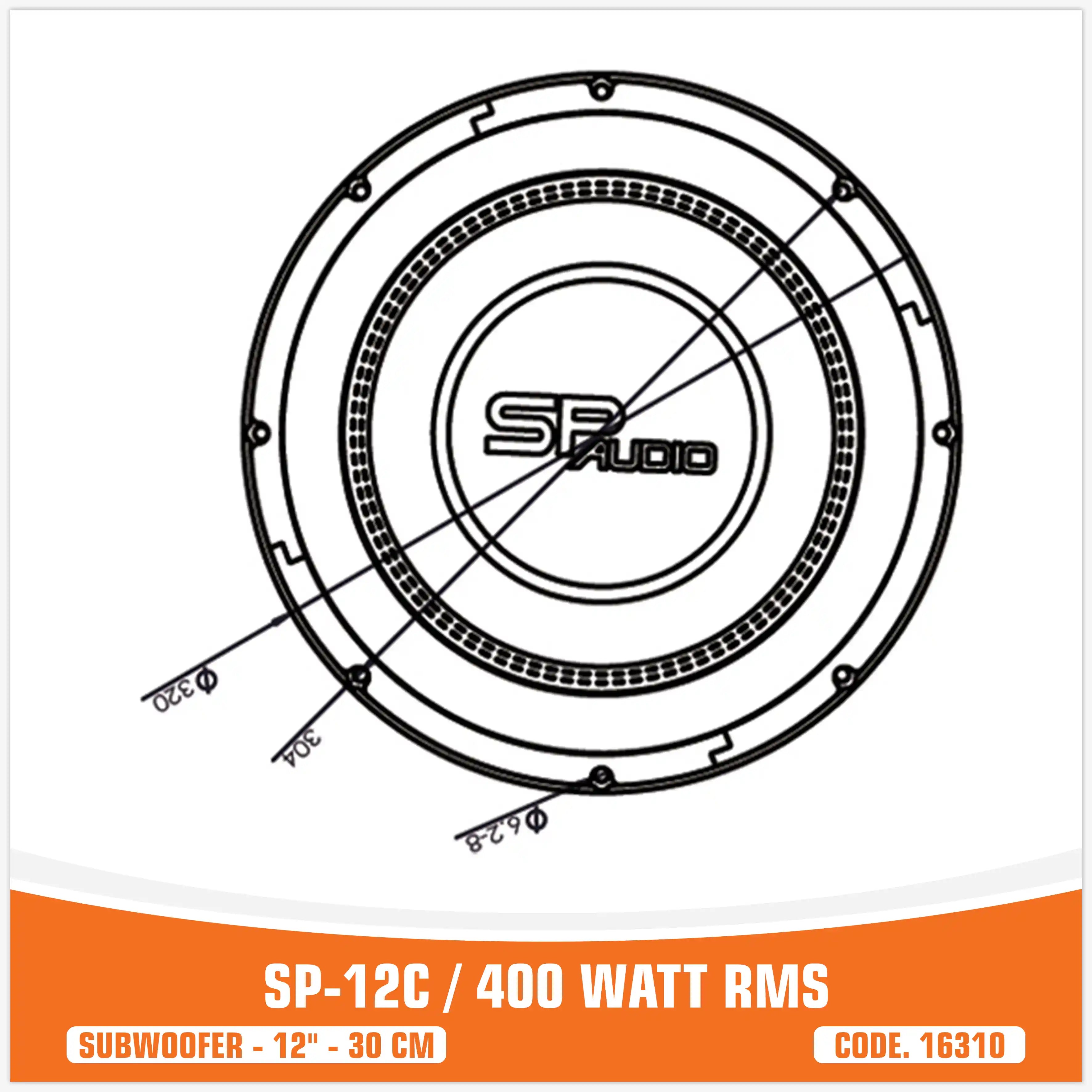 SP 12C SUBWOOFER 12"/30CM 400WATT RMS (PREZZO UNITARIO)
