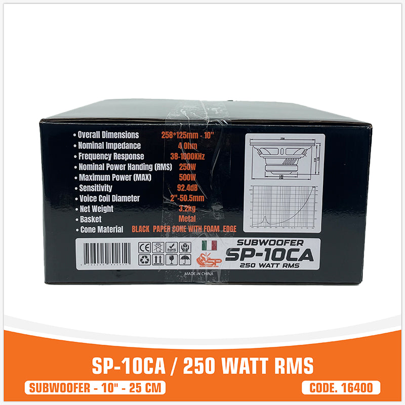 SP 10CA ENTRY LEVEL SUBWOOFER 10"/25CM 250W RMS (UNIT PRICE)