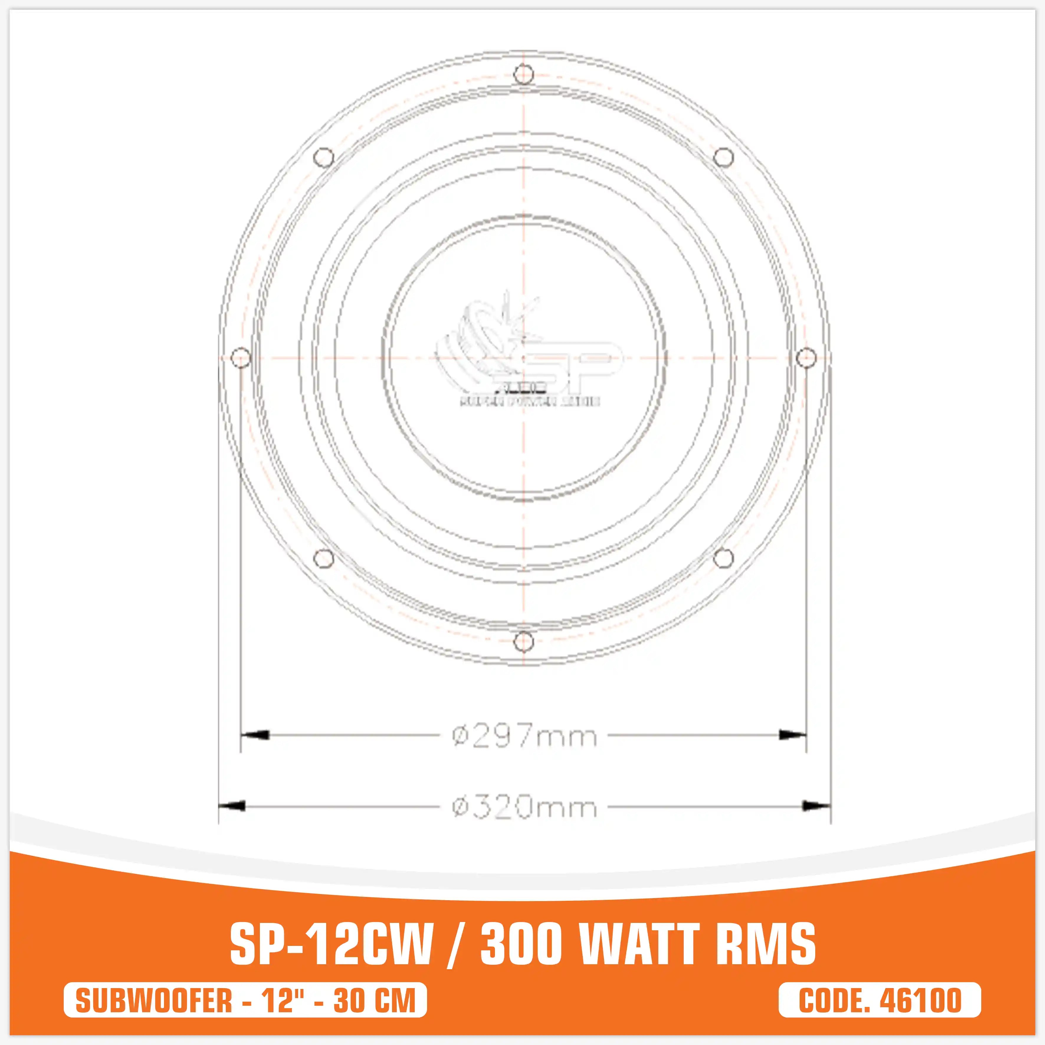 SP 12CW ENTRY LEVEL SUBWOOFER 12"/30CM 300W RMS (UNIT PRICE)