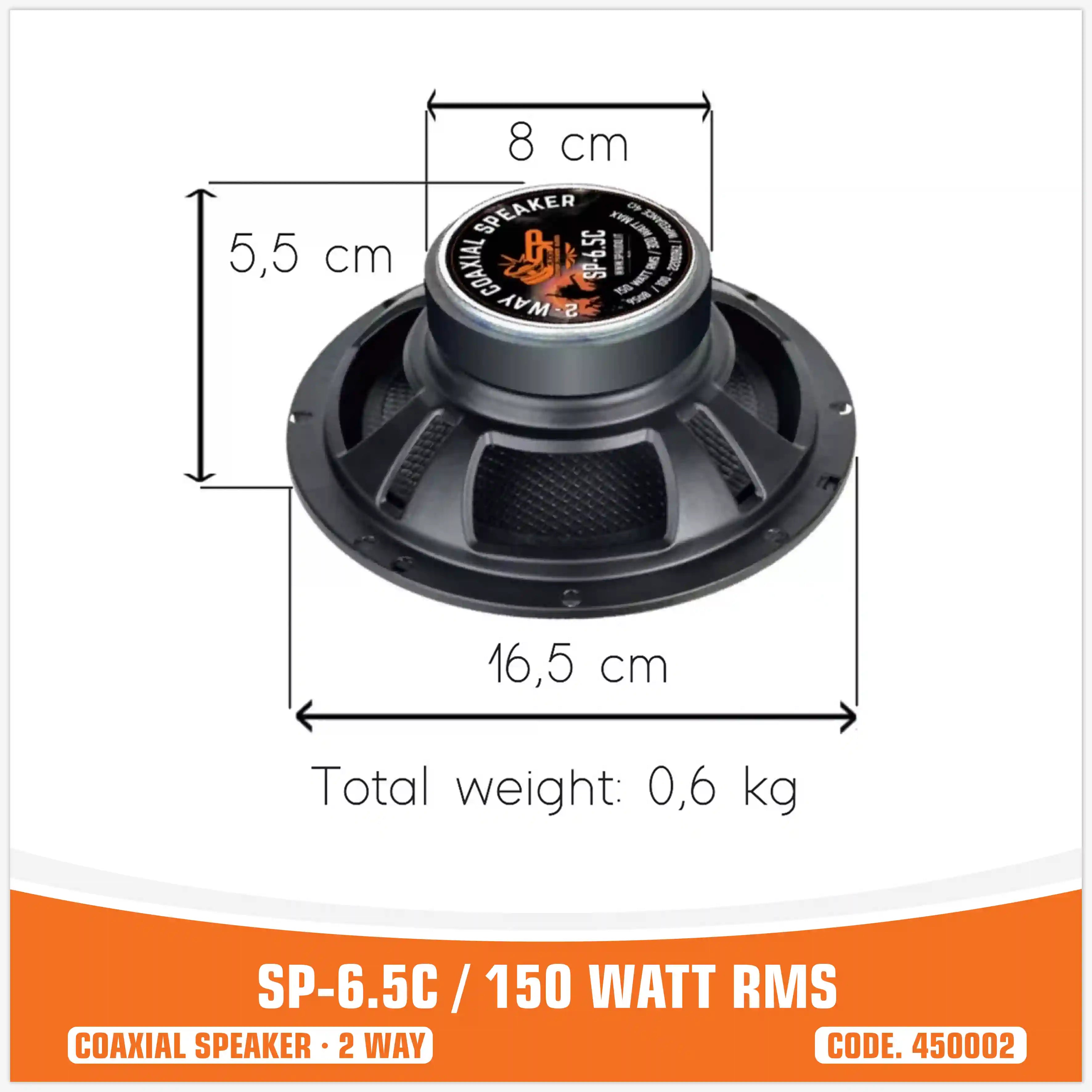 SP 6.5C COAXIAL SPEAKERS 6.5"/16.5CM (PRECIO POR PAR)