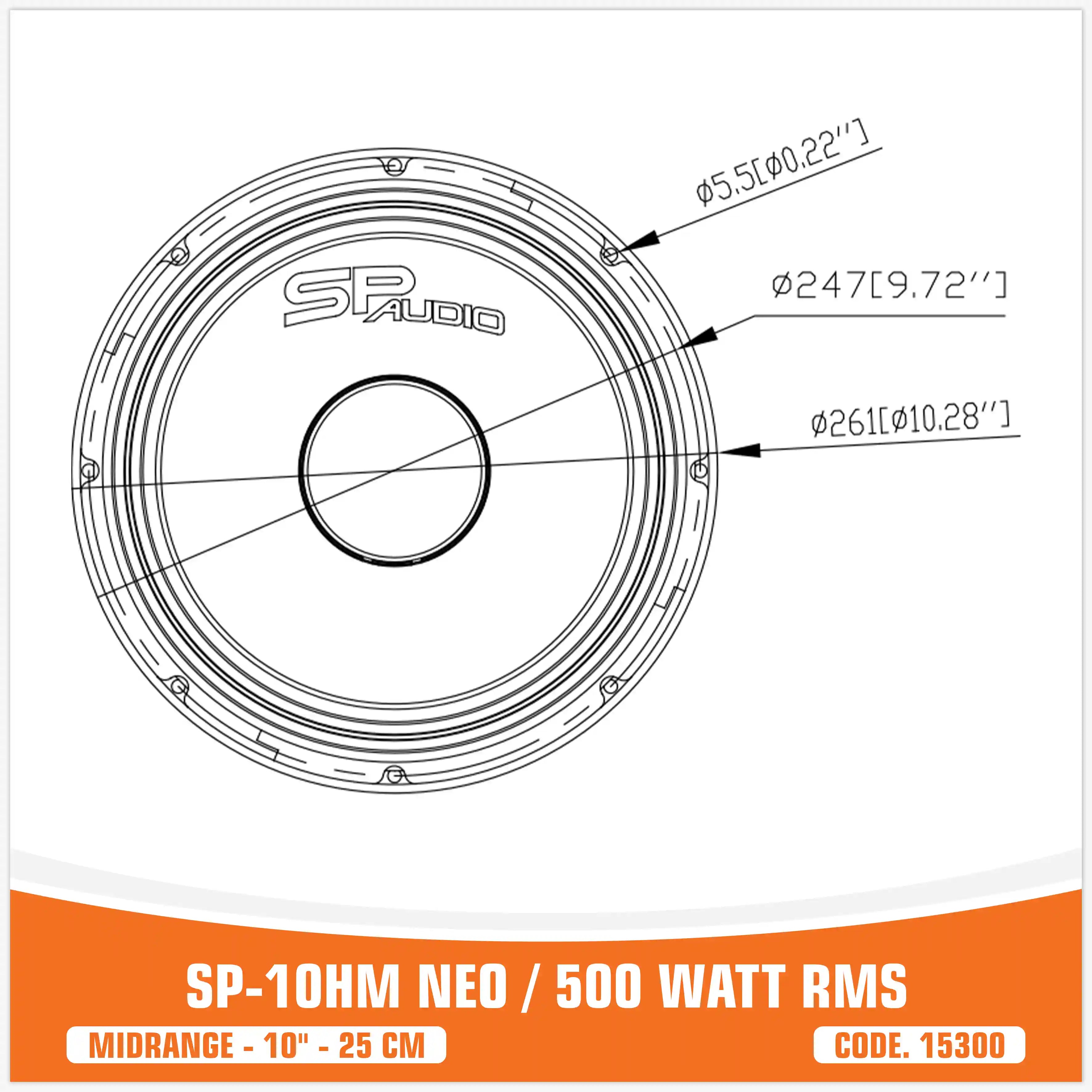 SP 10HM NEW HAUT-PARLEUR BAS MEDIUM EXTRÊME 10"/25CM NÉO (PRIX UNIQUE)