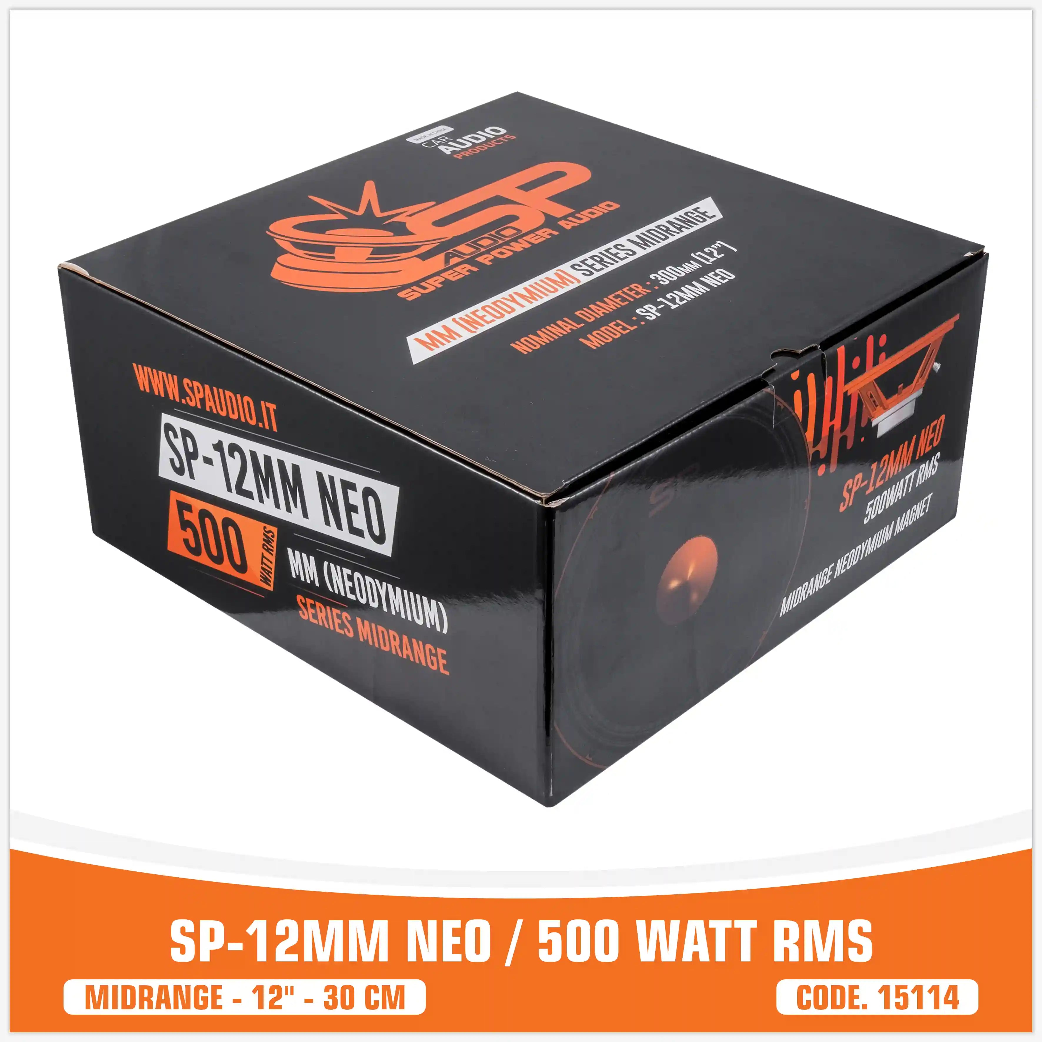 SP 12MM NEO MEDIO RANGO EXTREMO 12"/30CM NEO MAGNÉTICO 500W RMS (PRECIO UNITARIO)
