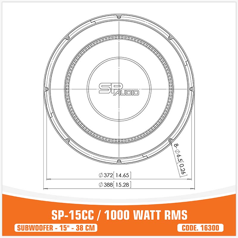 SP 15CC SUBWOOFER 15"/38CM 1000W RMS (UNIT PRICE)
