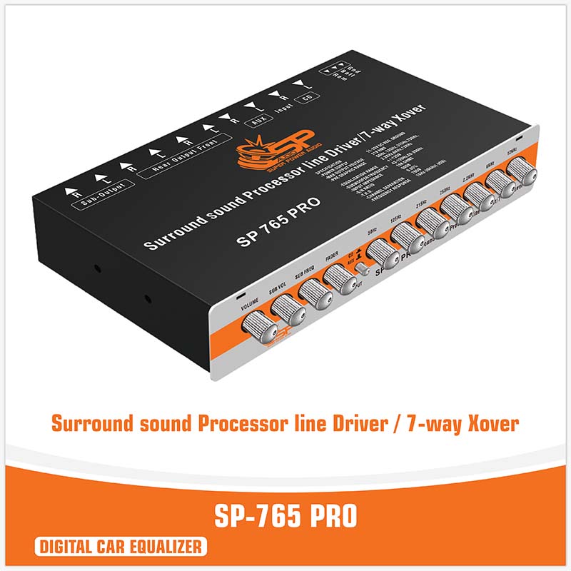 SP-765 PRO - Surround sound Processor line Driver / 7-way Xover - Digital Processor