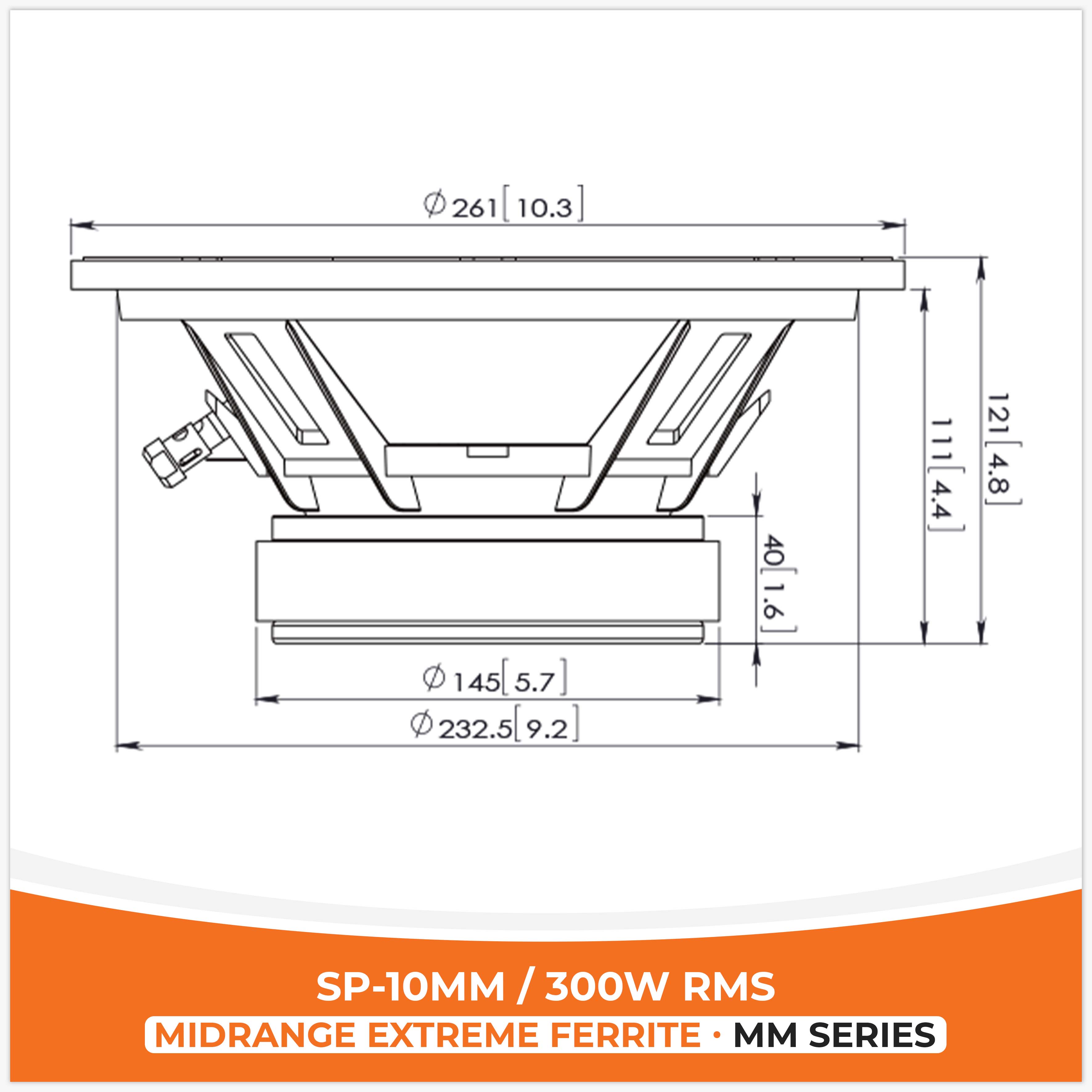 SP 10MM MIDRANGE EXTREME 10"/25CM 300W RMS (UNIT PRICE)