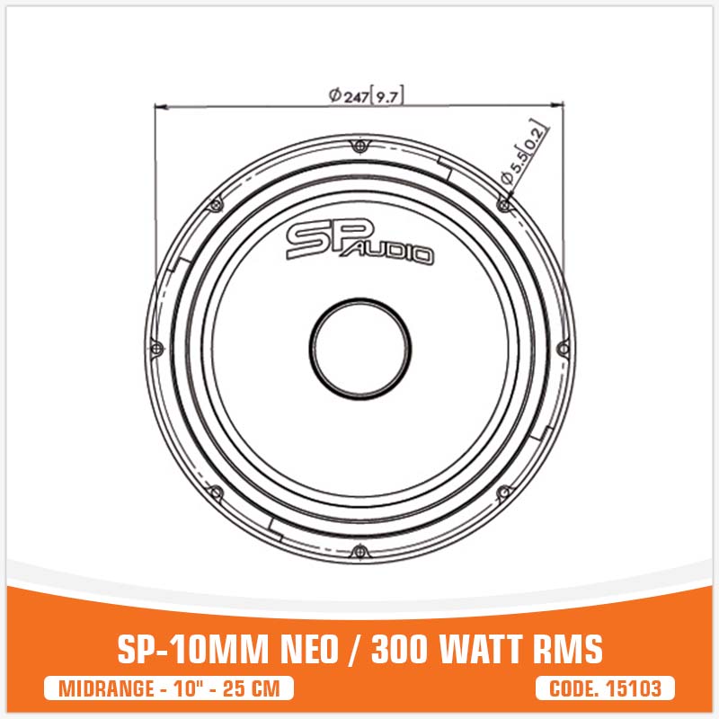 SP 10MM NEO MIDRANGE EXTREME 10"/25CM NEO MAGNET 300W RMS (UNIT PRICE)