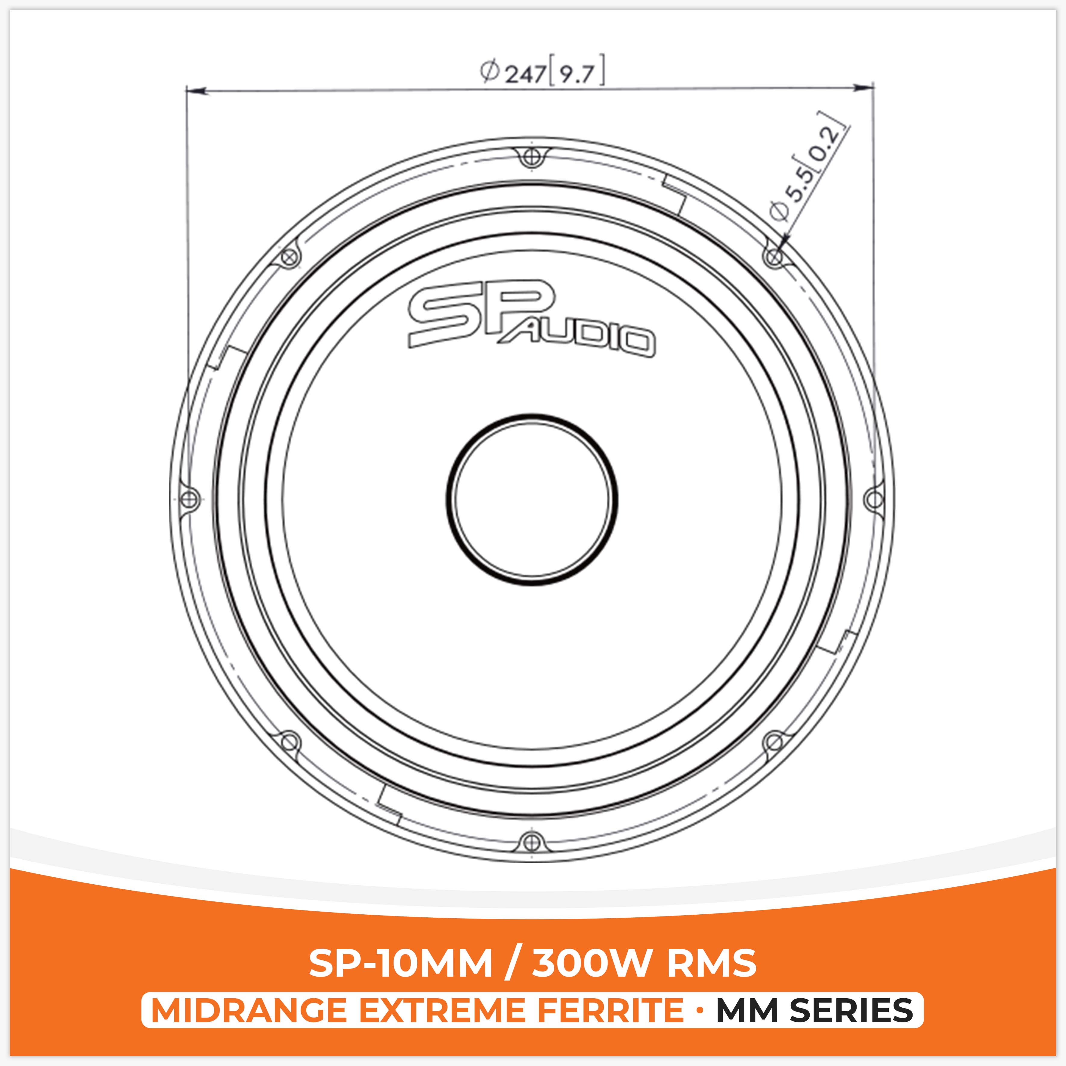 SP 10MM MIDRANGE EXTREME 10"/25CM 300W RMS (UNIT PRICE)