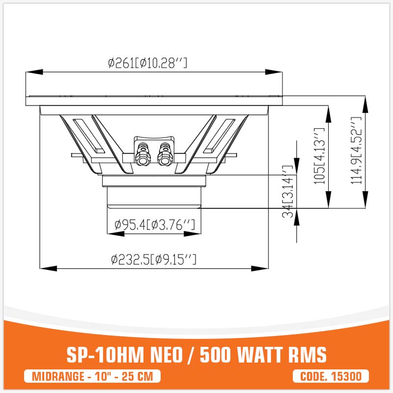 SP 10HM NEW MIDRANGE EXTREME 10"/25CM NEO MAGNET (UNIT PRICE)