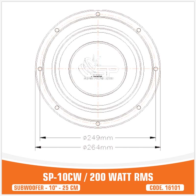 SP 10CW ENTRY LEVEL SUBWOOFER 10"/25CM 200W RMS (UNIT PRICE)