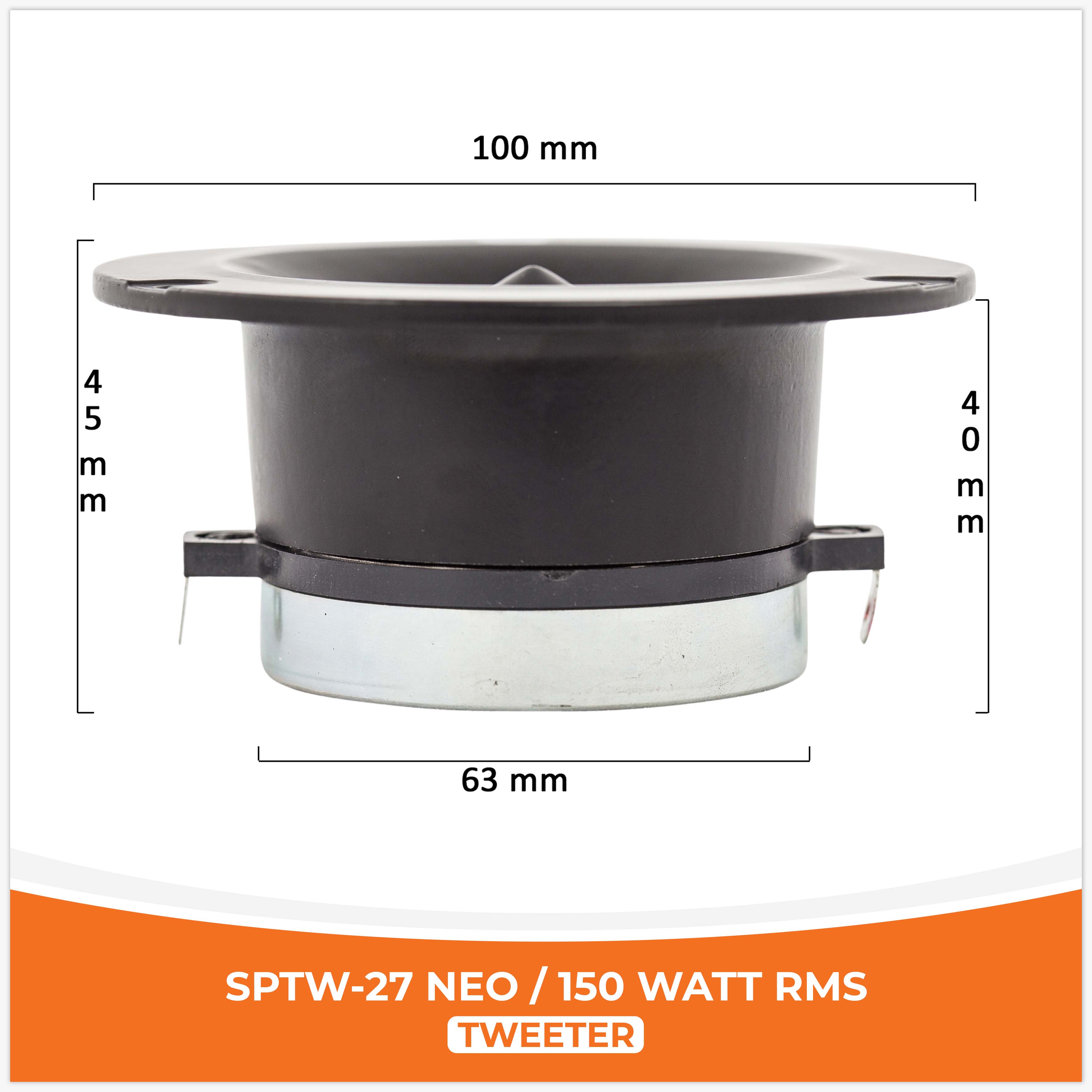 SP TW 27 BULLET TWEETER NEO MAGNET 150W RMS (PAIR PRICE)