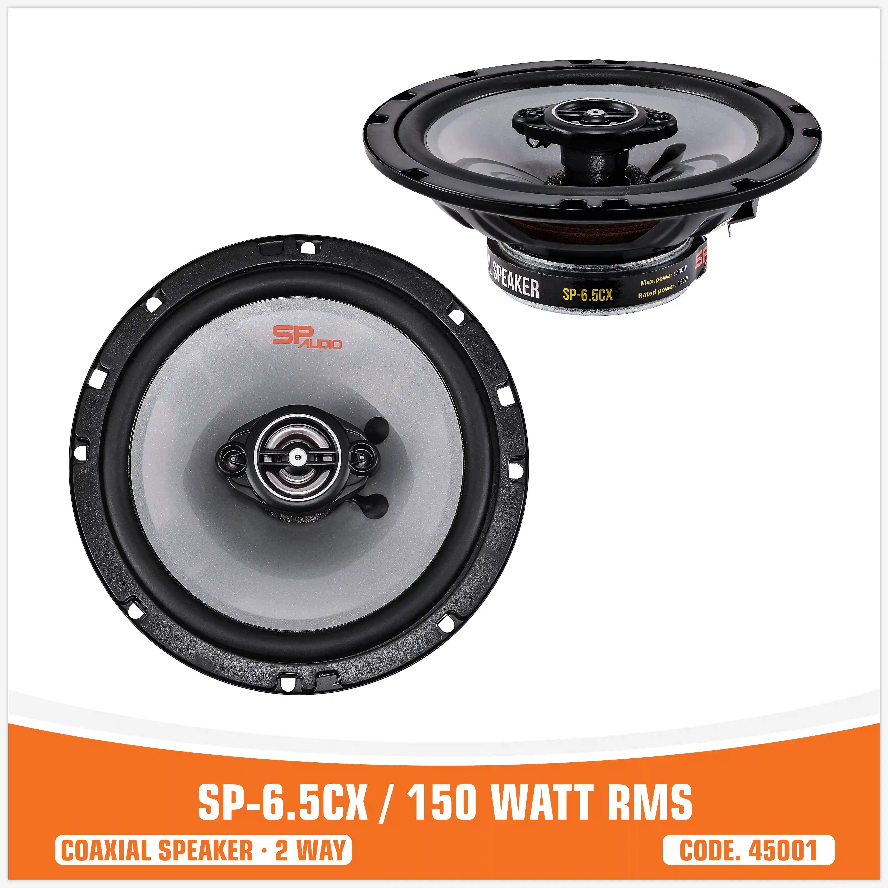 SP 6.5CX HAUT-PARLEUR COAXIALES 6.5"/16.5CM 150W RMS (PRIX DE LA PAIRE)