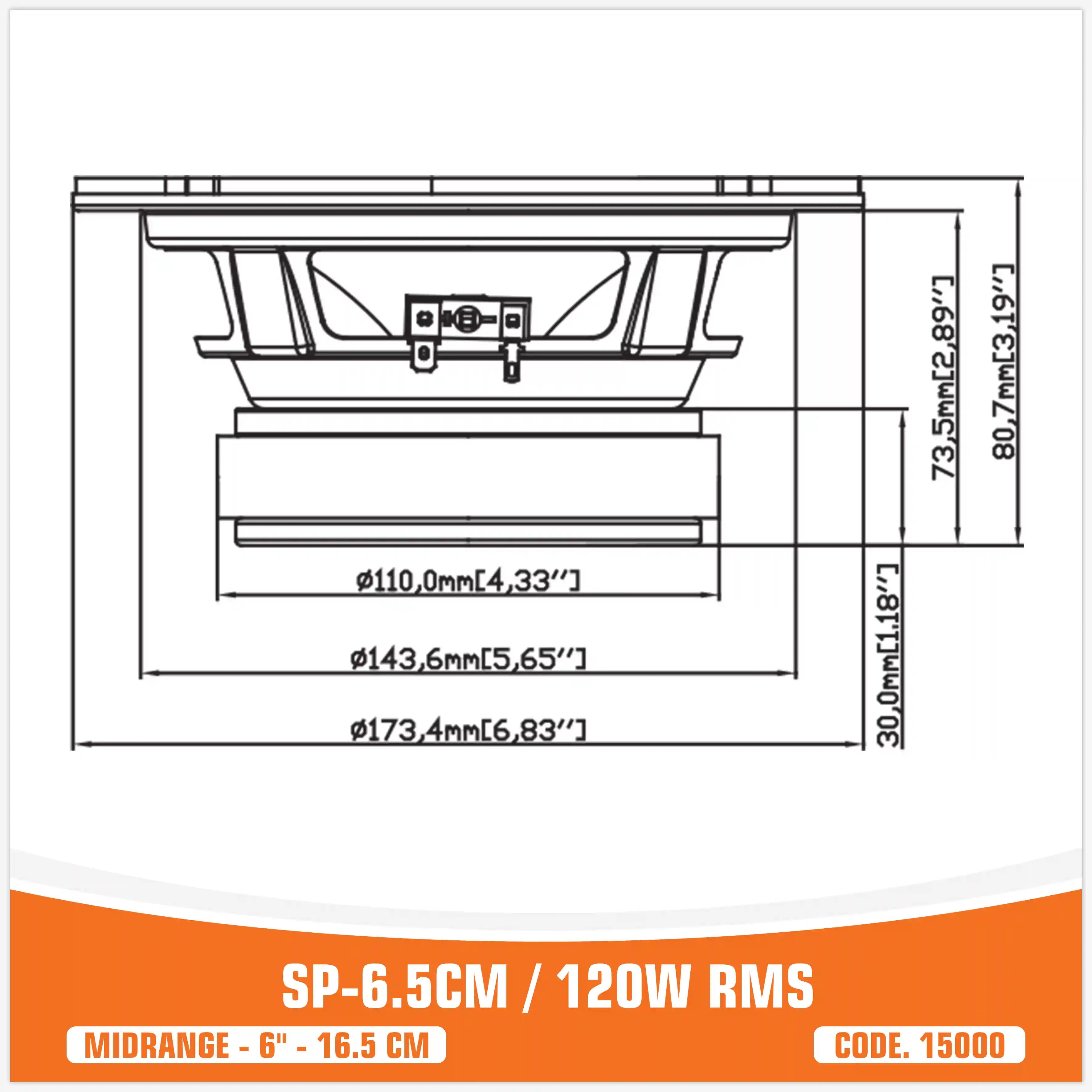 SP 6.5CM MIDRANGE IL PIÙ VENDUTO6,5"/16,5CM 100W RMS (PREZZO COPPIA)