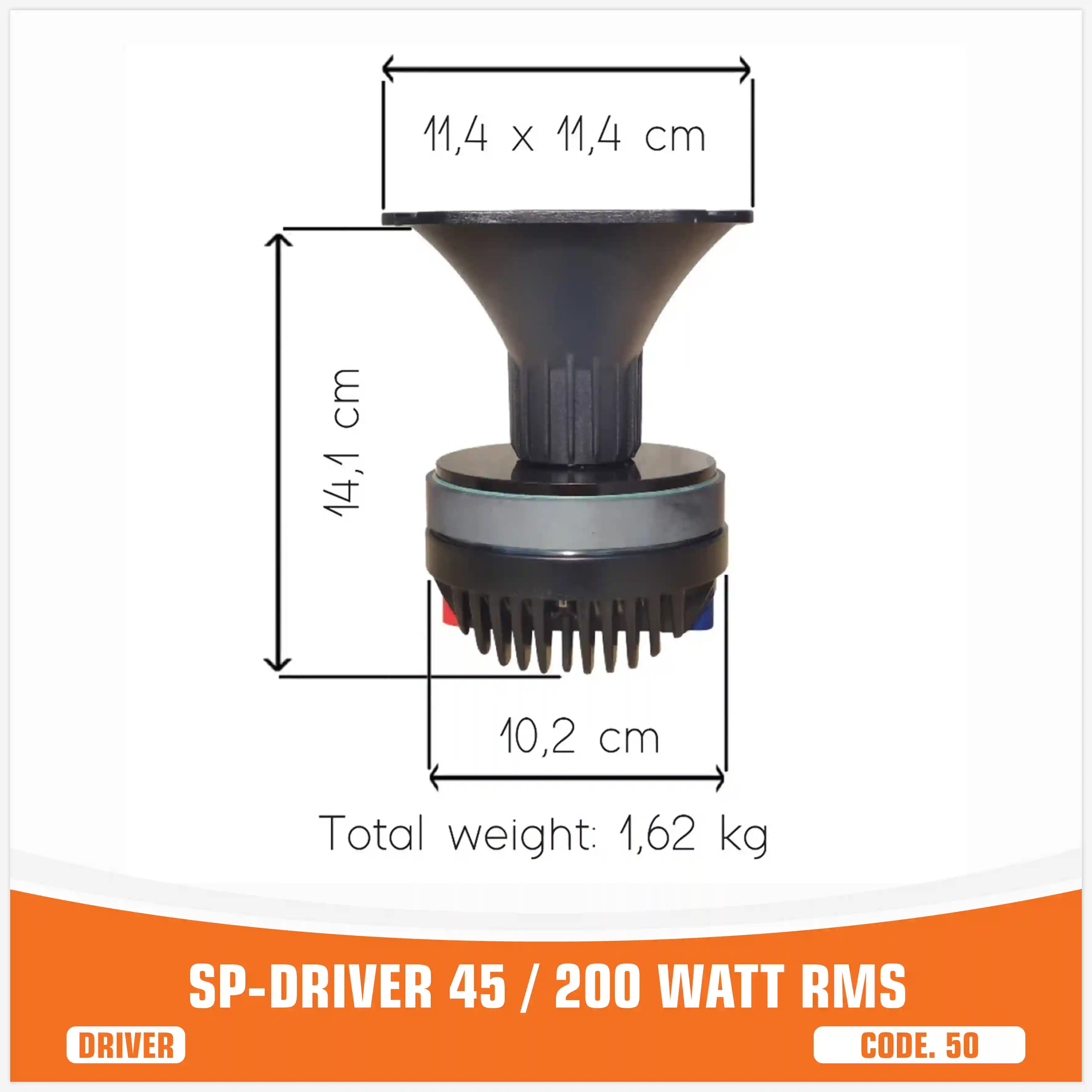 SP DRIVER 45 COMPLETE DRIVER WITH HORN 200W RMS (UNIT PRICE)