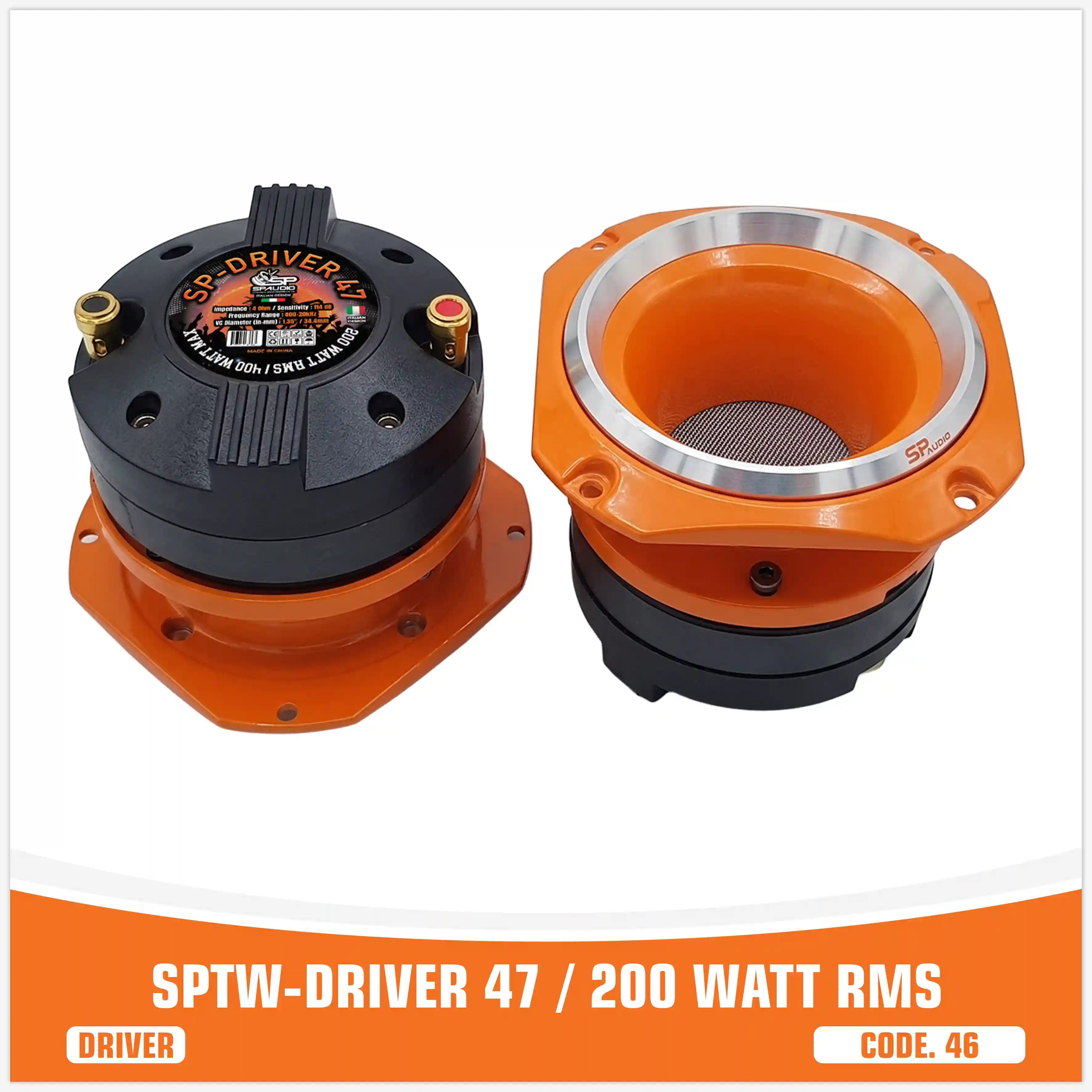 SP DRIVER 47 DRIVER COMPLETO DI FLANGIA 200W RMS (PREZZO UNITARIO)