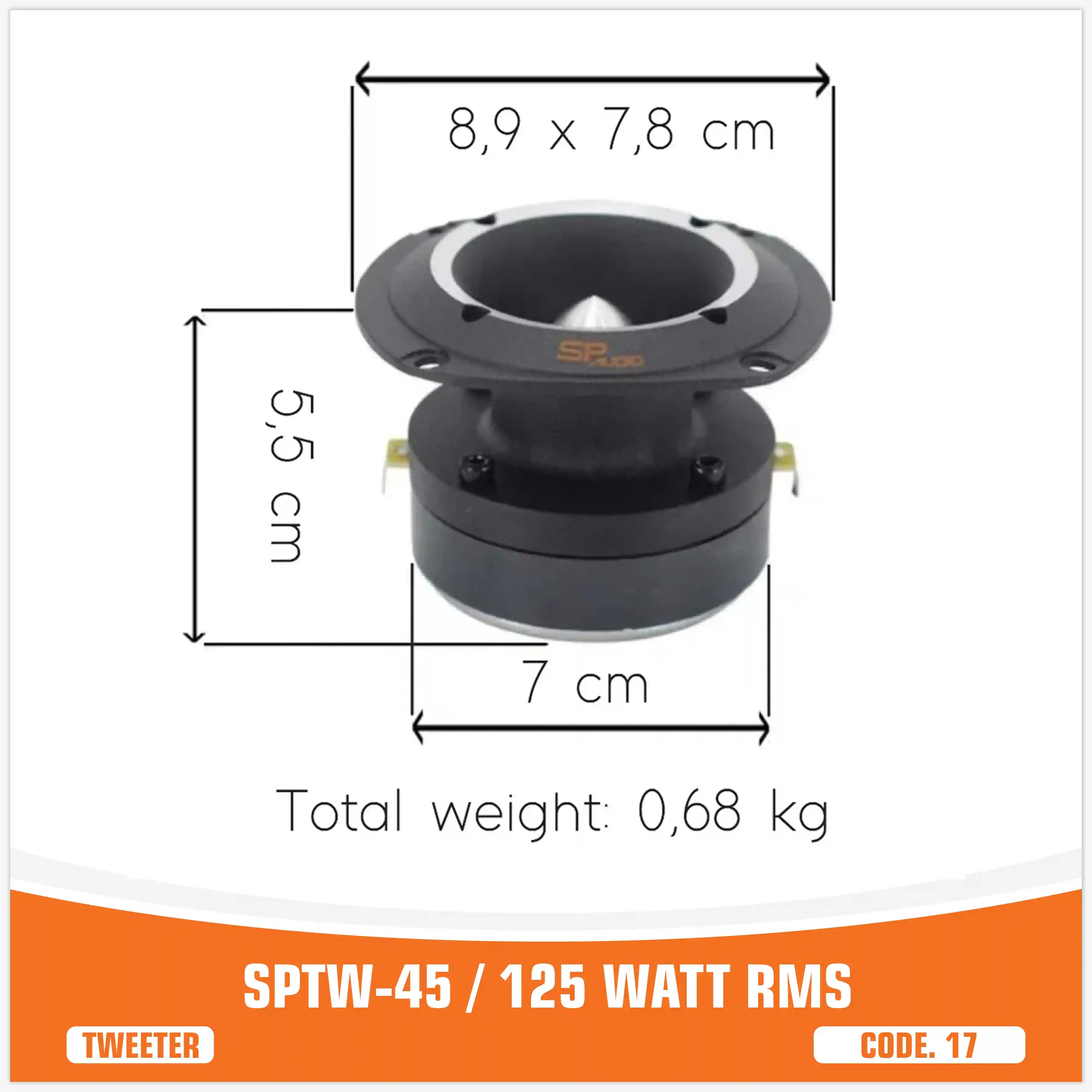 SP TW 45 BULLET TWEETER 125W RMS (UNIT PRICE)