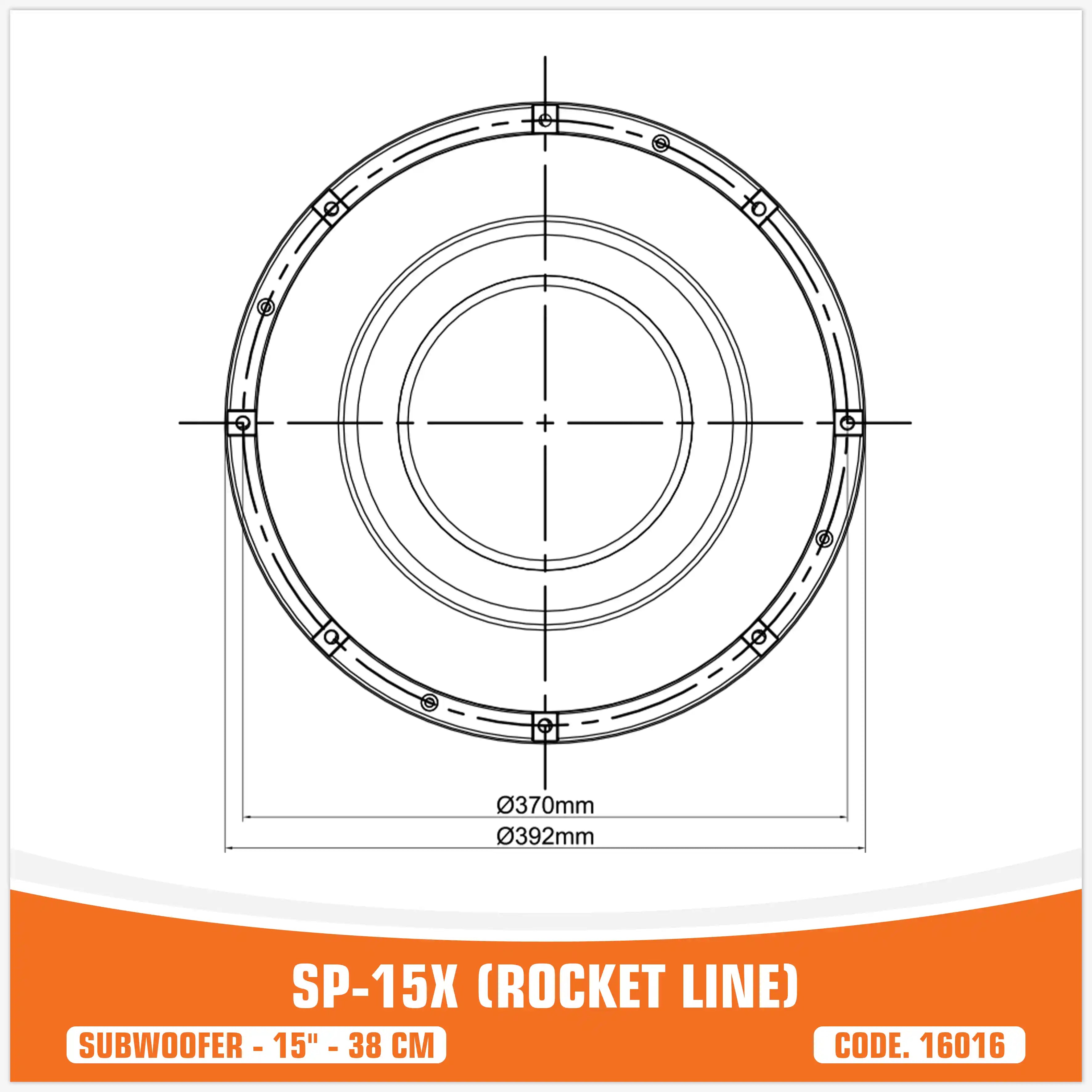 SP-15X (ROCKET LINE SUBWOOFER) 15"/38CM - 24000 WATT (UNIT PRICE)
