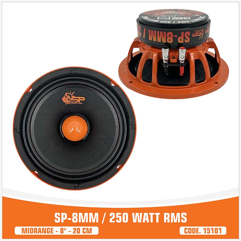 SP 8MM MIDRANGE EXTREME 8"/20CM 250W RMS (PAIR PRICE) NEW MODEL 2025