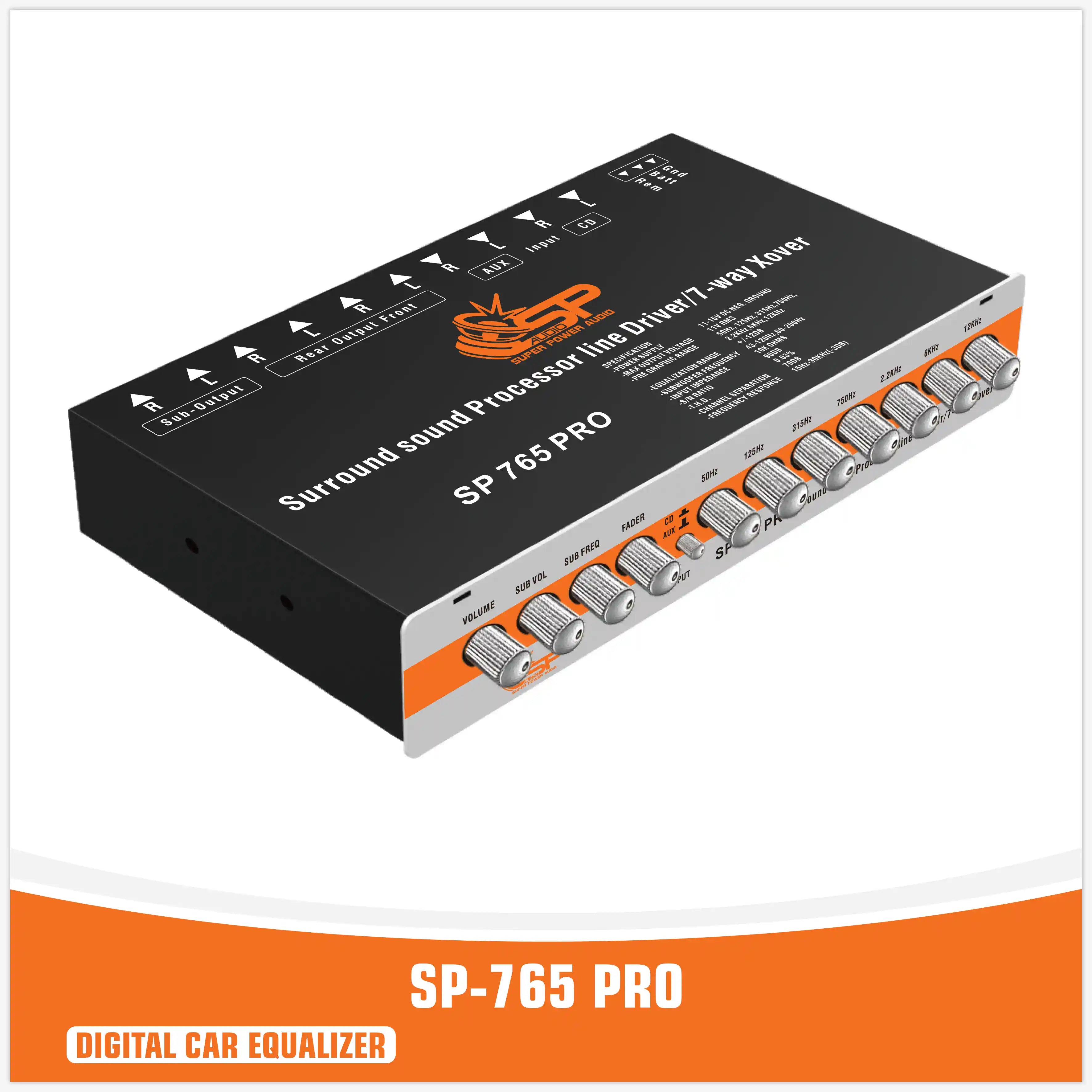 SP-765 PRO - Procesador de sonido envolvente Línea Driver / Xover de 7 vías - Procesador digital