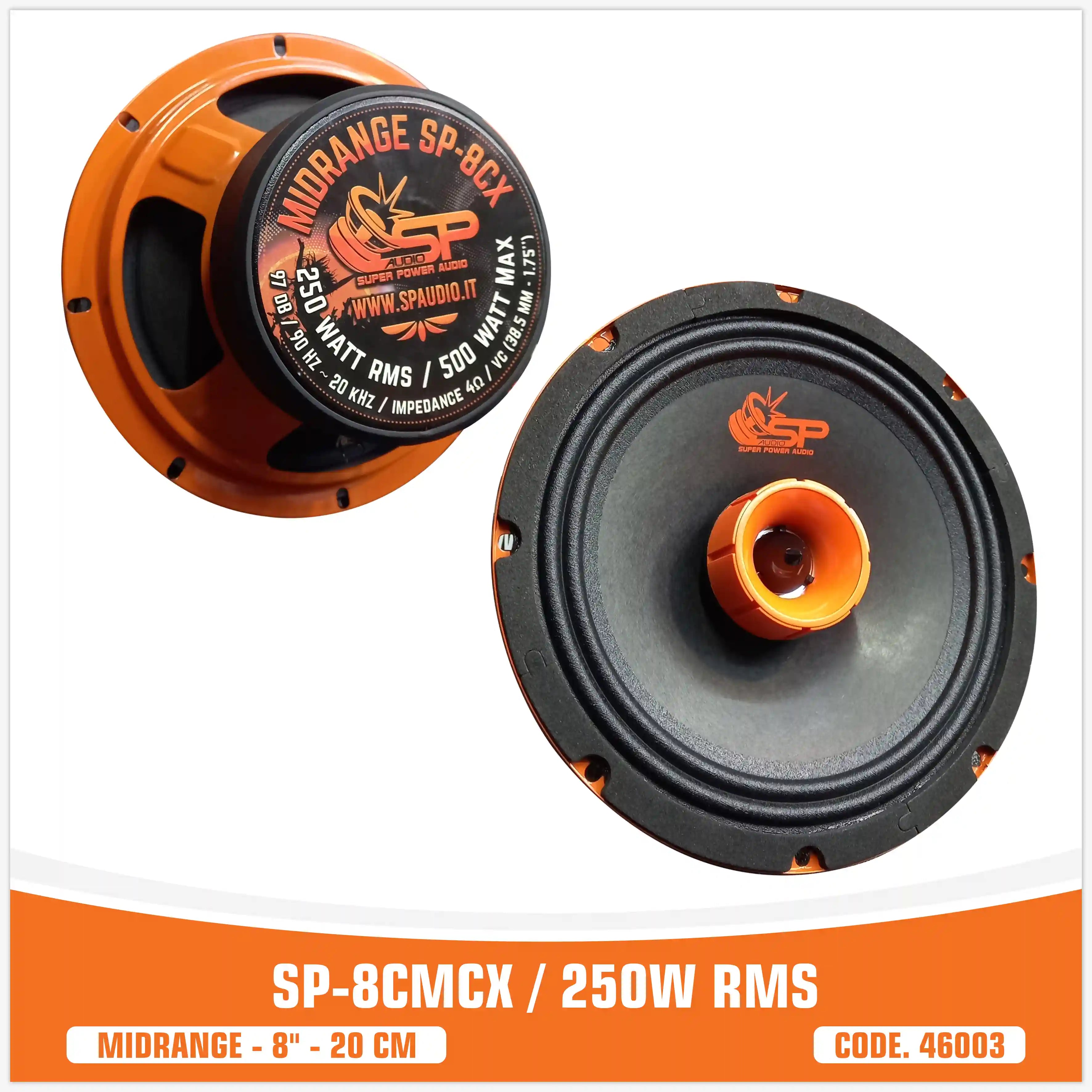 SP8CM CX COAXIAL MIDRANGE WITH TWEETER 8"/20CM 250W RMS (PAIR PRICE)