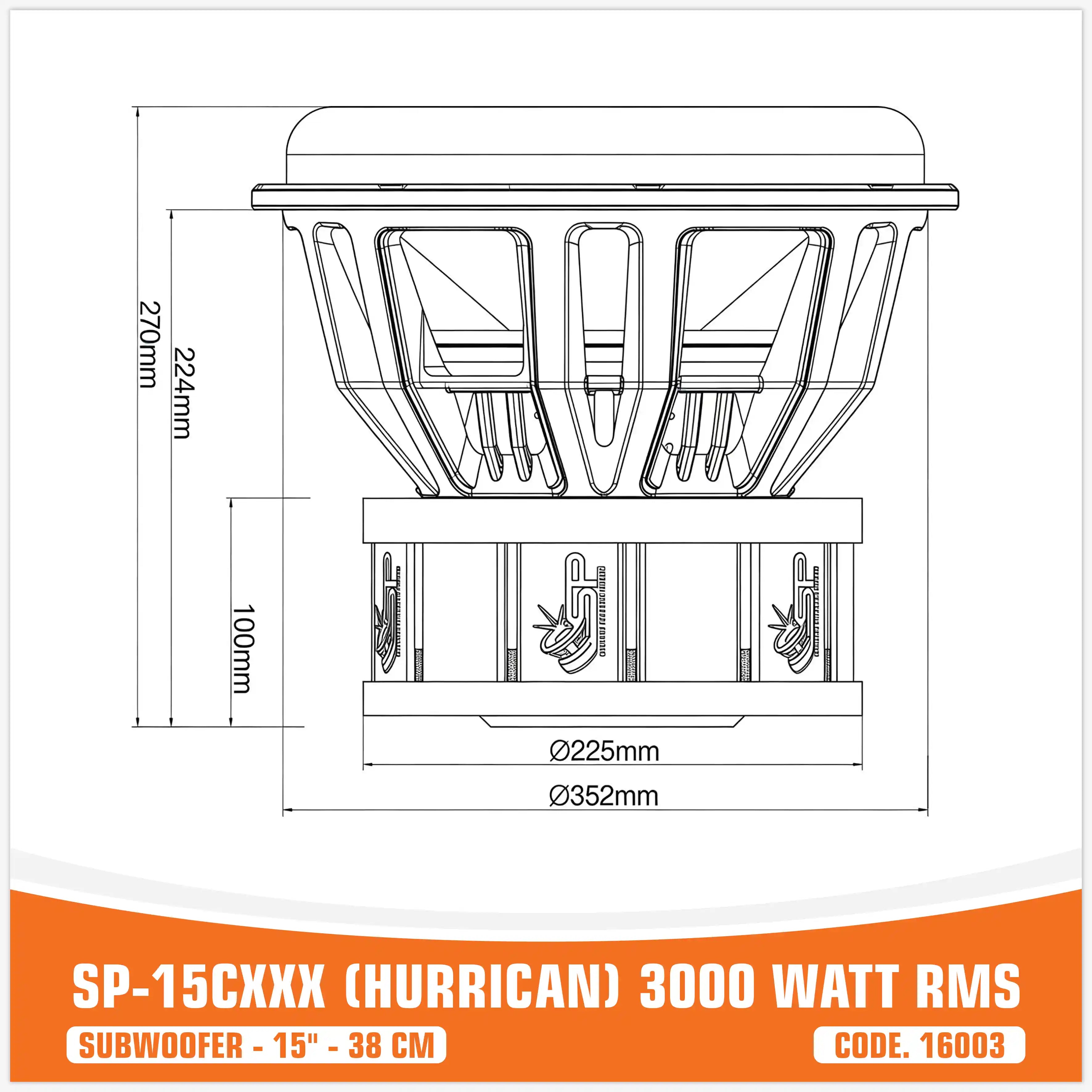SP 15CXXX SUBWOOFER 15"/38CM BIG SORROUND 3000W RMS - NEW 2026 (UNIT PRICE)