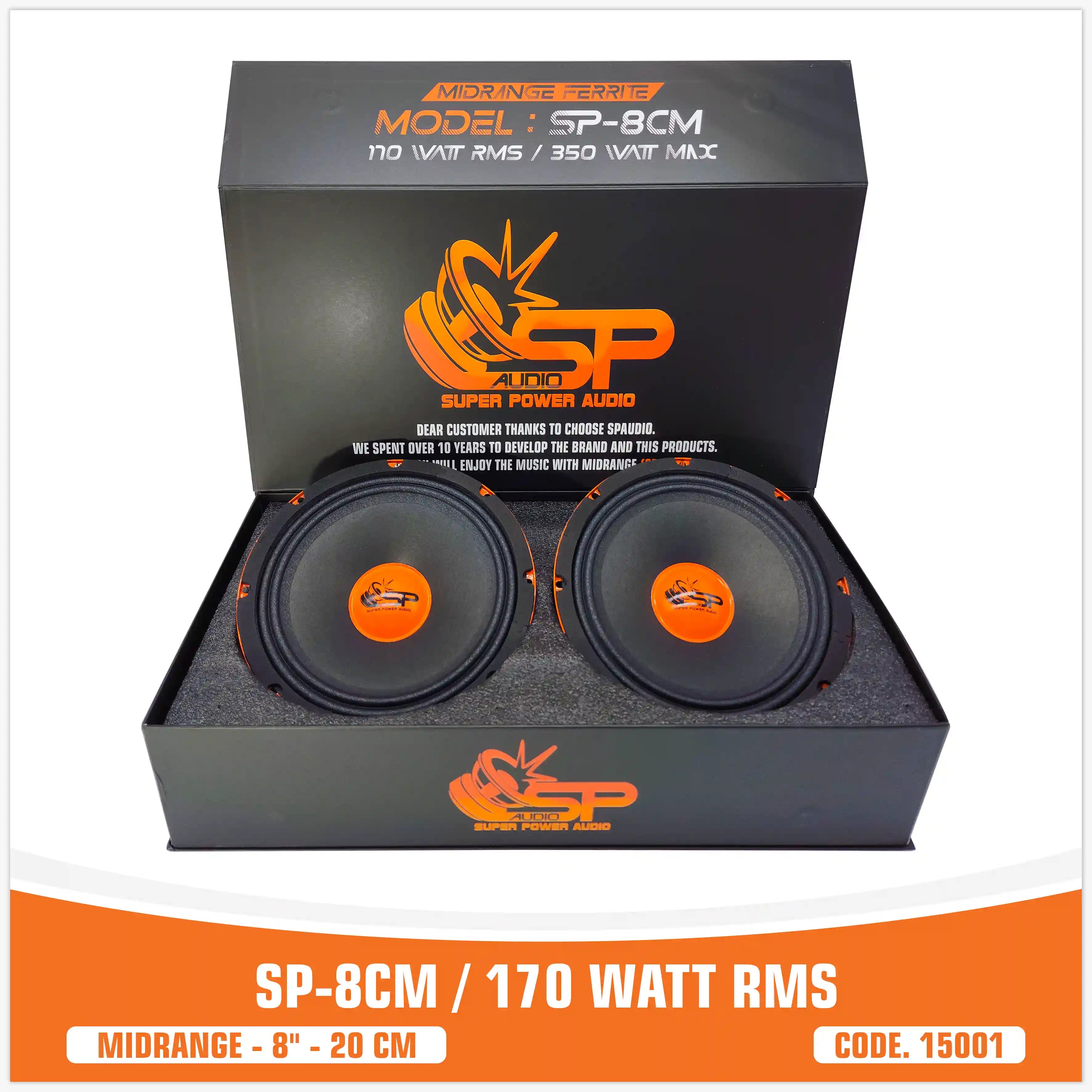 SP 8CM HAUT-PARLEUR BAS MEDIUM LE MEILLEUR VENDEUR 8"/20CM 150W RMS (PRIX DE LA PAIRE)