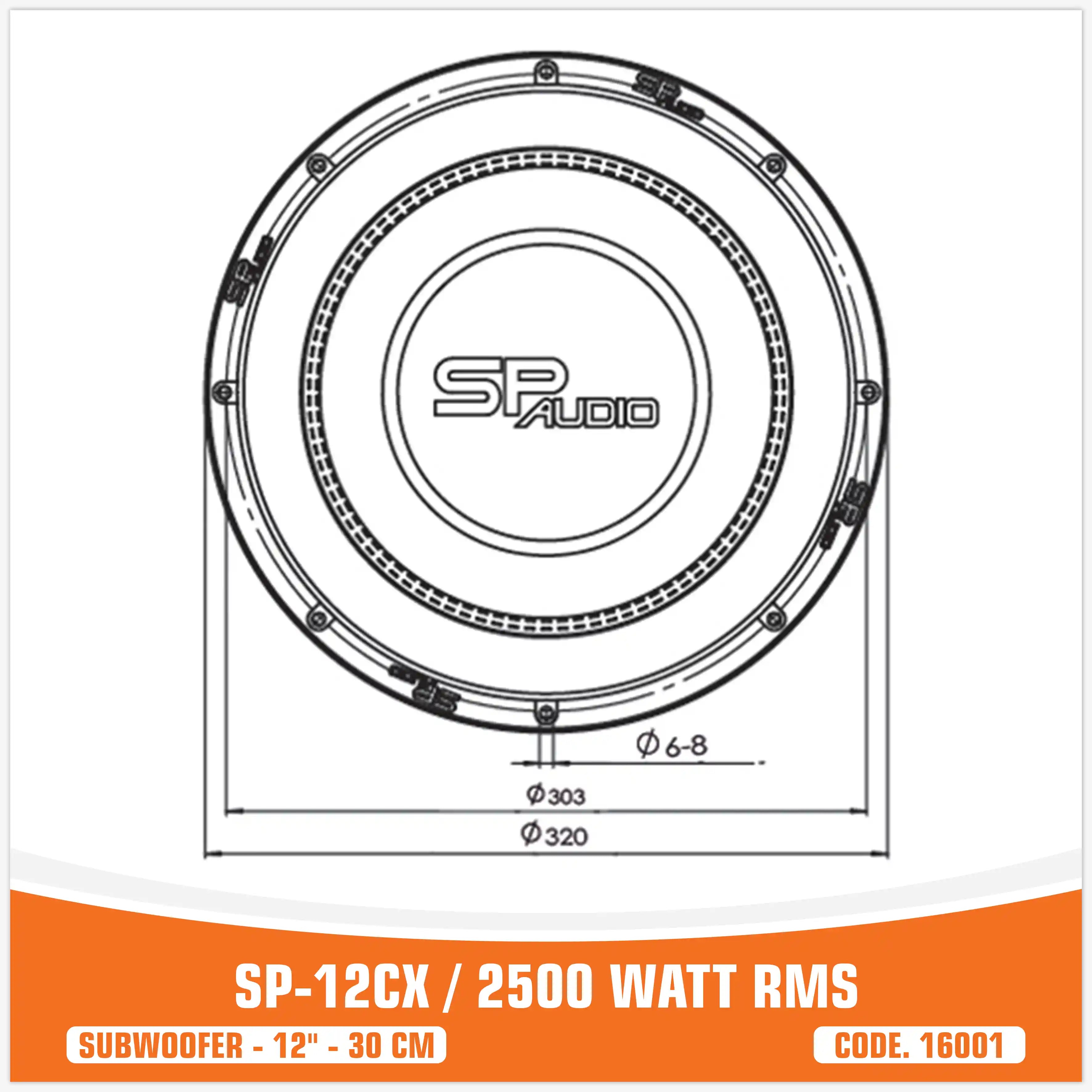 SP 12CX SUBWOOFER 12"/30CM 2500W RMS  (PRIX ​​UNIQUE)