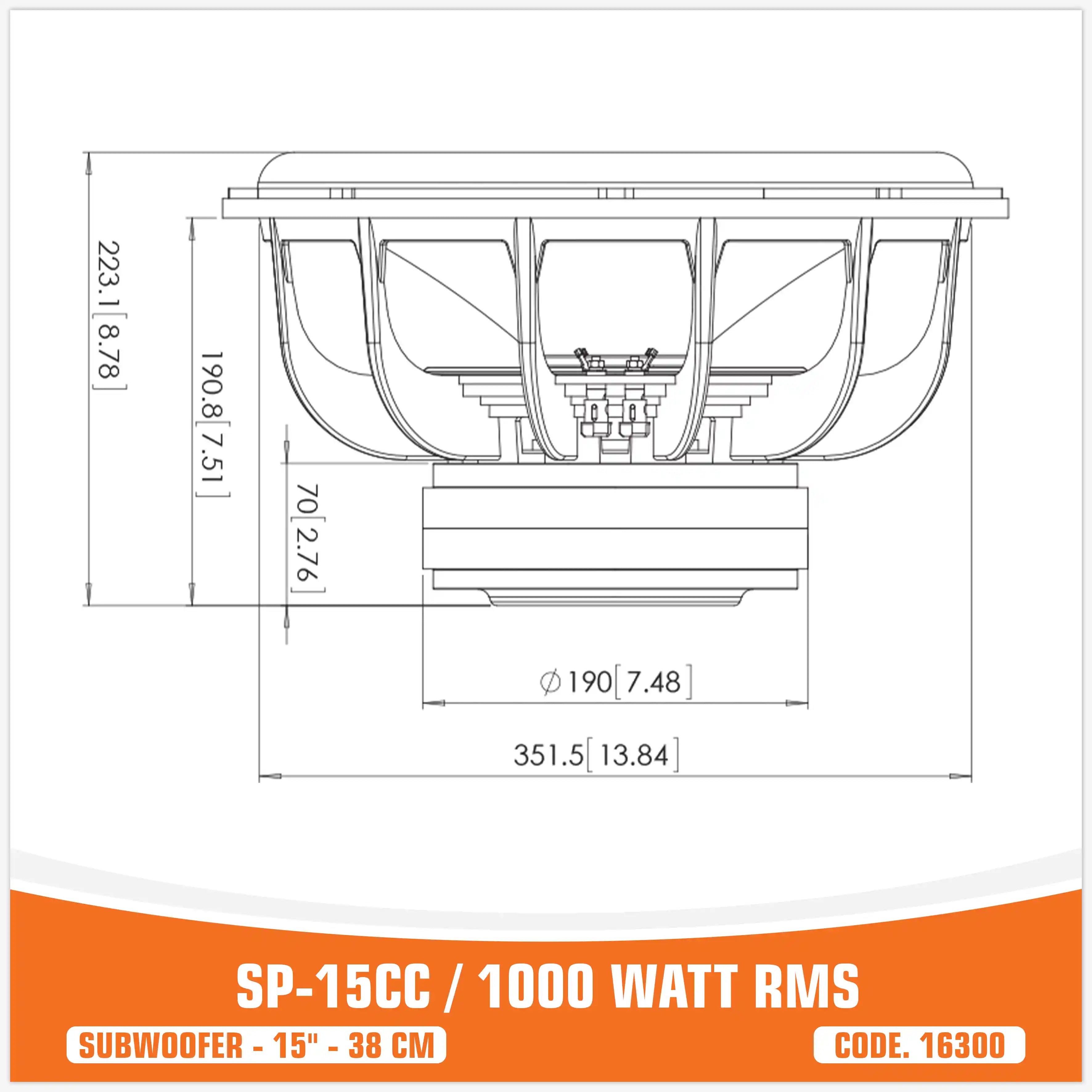 (SP-15CC  ساب ووفر)
(15" / 38CM)
  (1000W RMS)
(قیمت تک)