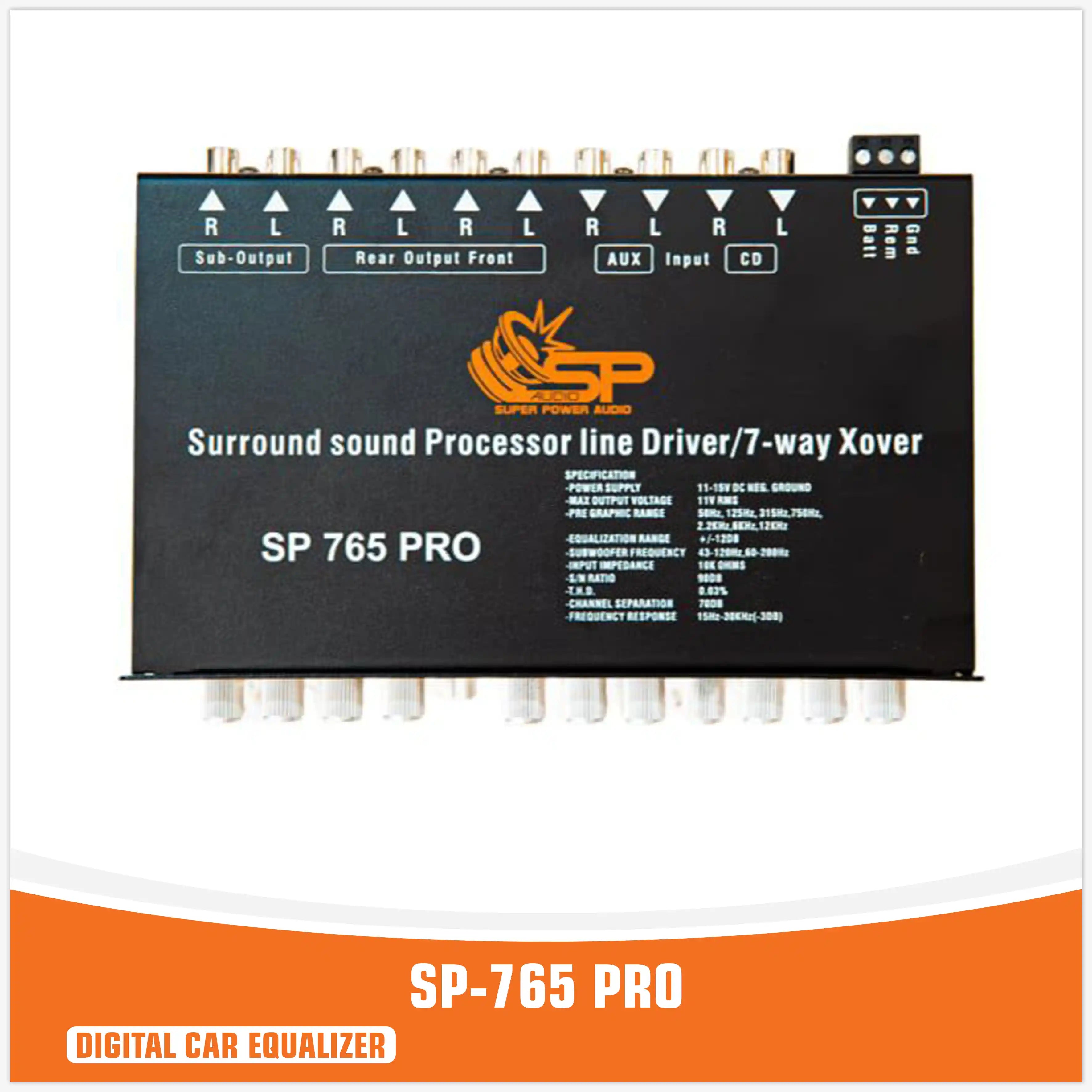 SP-765 PRO - Procesador de sonido envolvente Línea Driver / Xover de 7 vías - Procesador digital