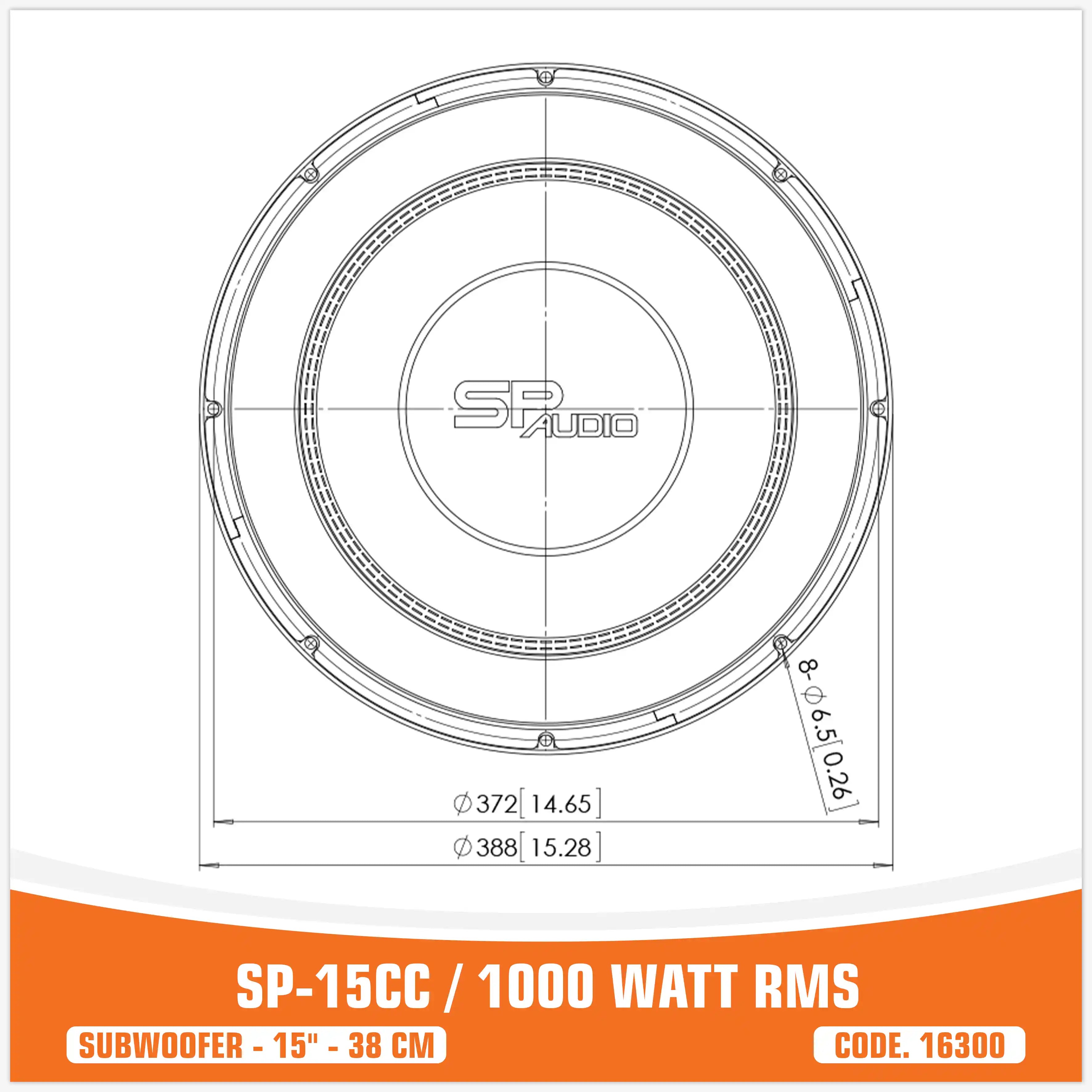 (SP-15CC  ساب ووفر)
(15" / 38CM)
  (1000W RMS)
(قیمت تک)