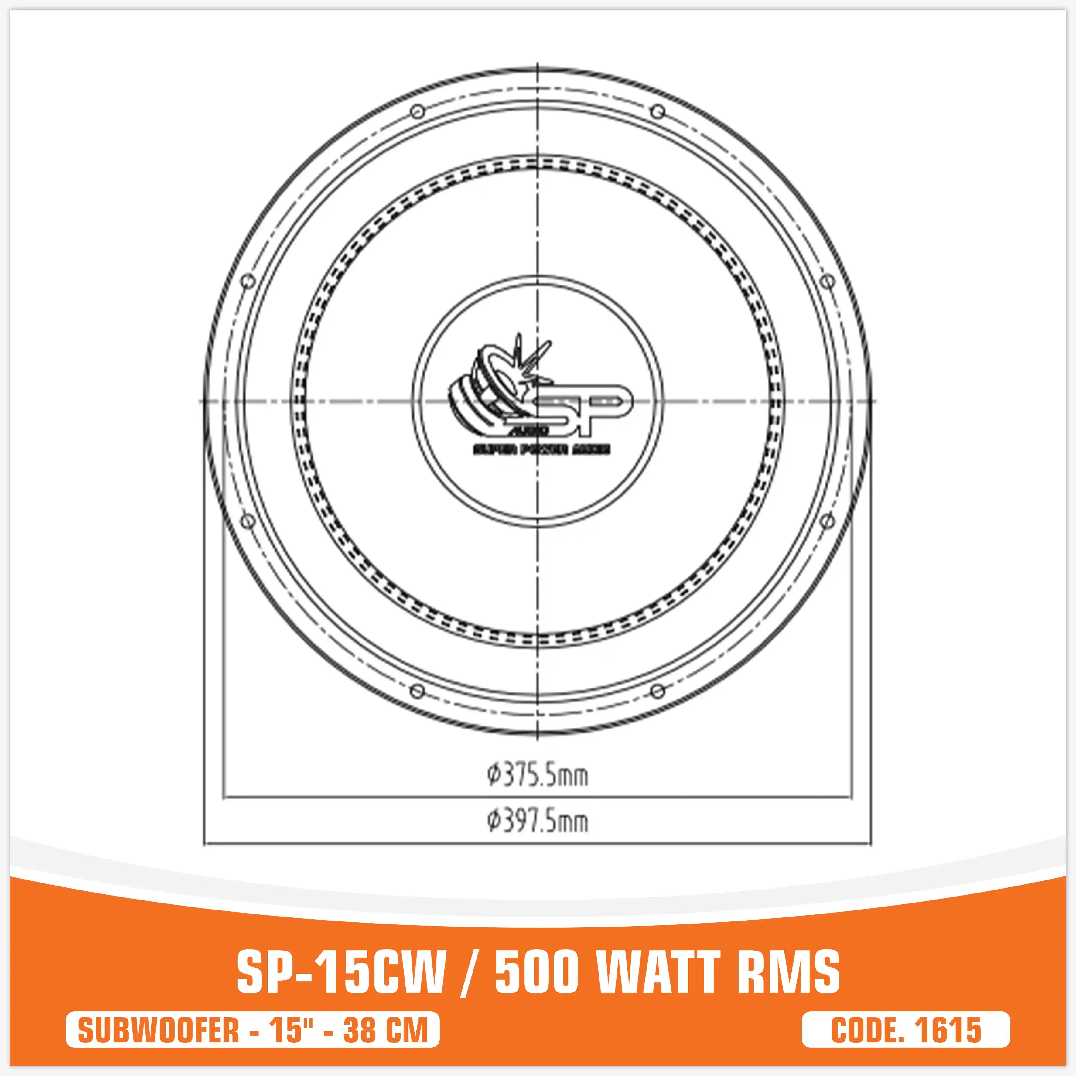 SP 15CW ENTRY LEVEL SUBWOOFER 15"/38CM 400W RMS (UNIT PRICE)