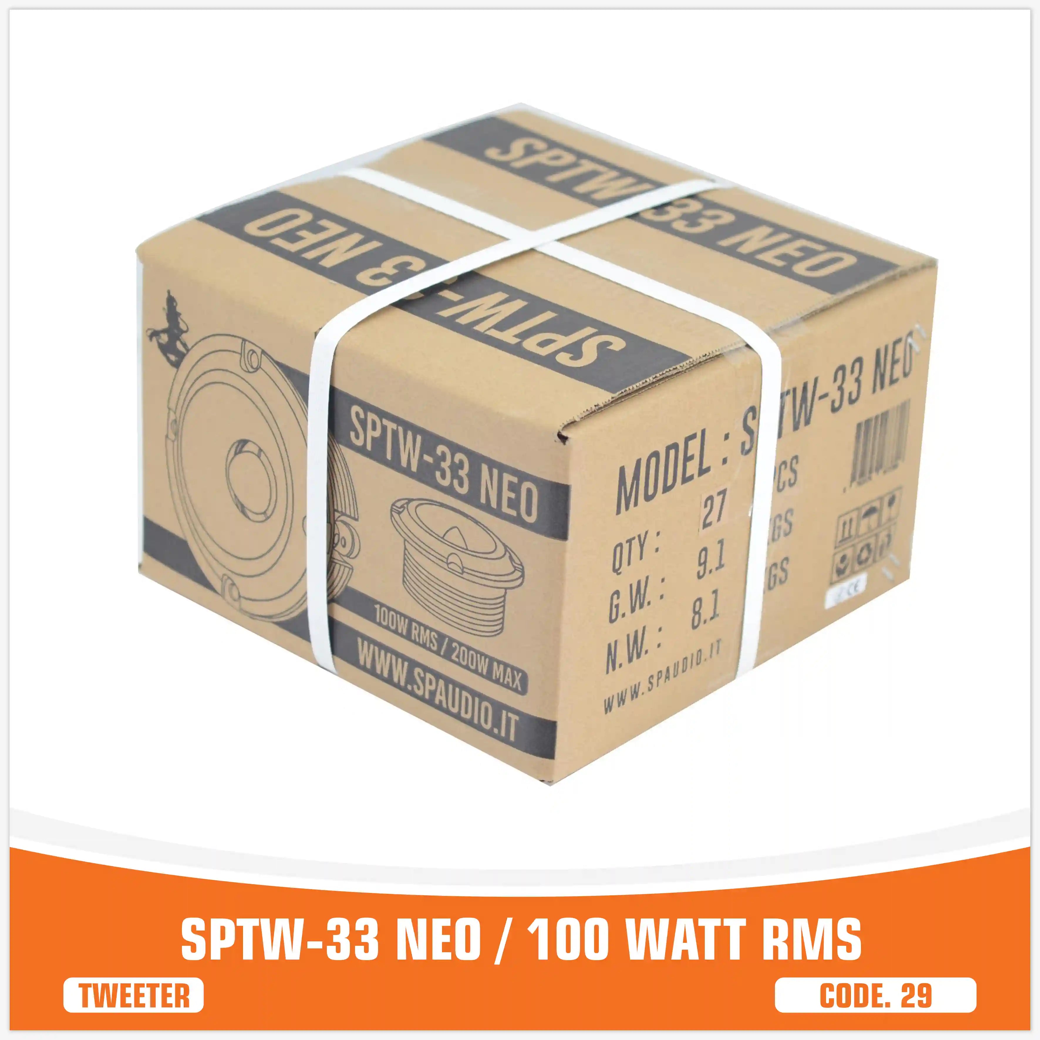 SP TW 33 NEO BULLET TWEETER NEO MAGNET 100W RMS (UNIT PRICE)