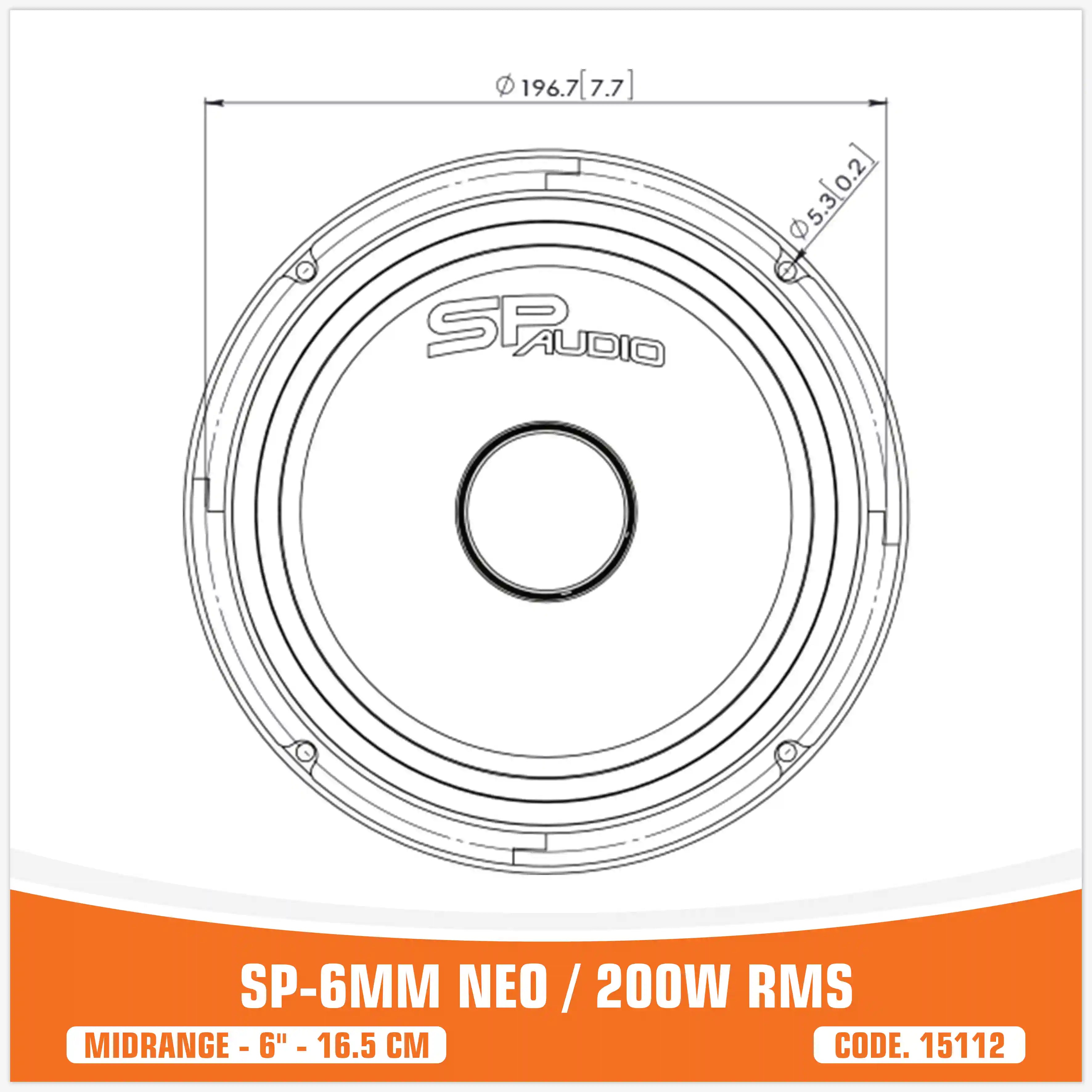 (6MM NEO  میدرنج)
 (6،5 "/ 16،5CM)
(200 W RMS)
 (قیمت تک)
