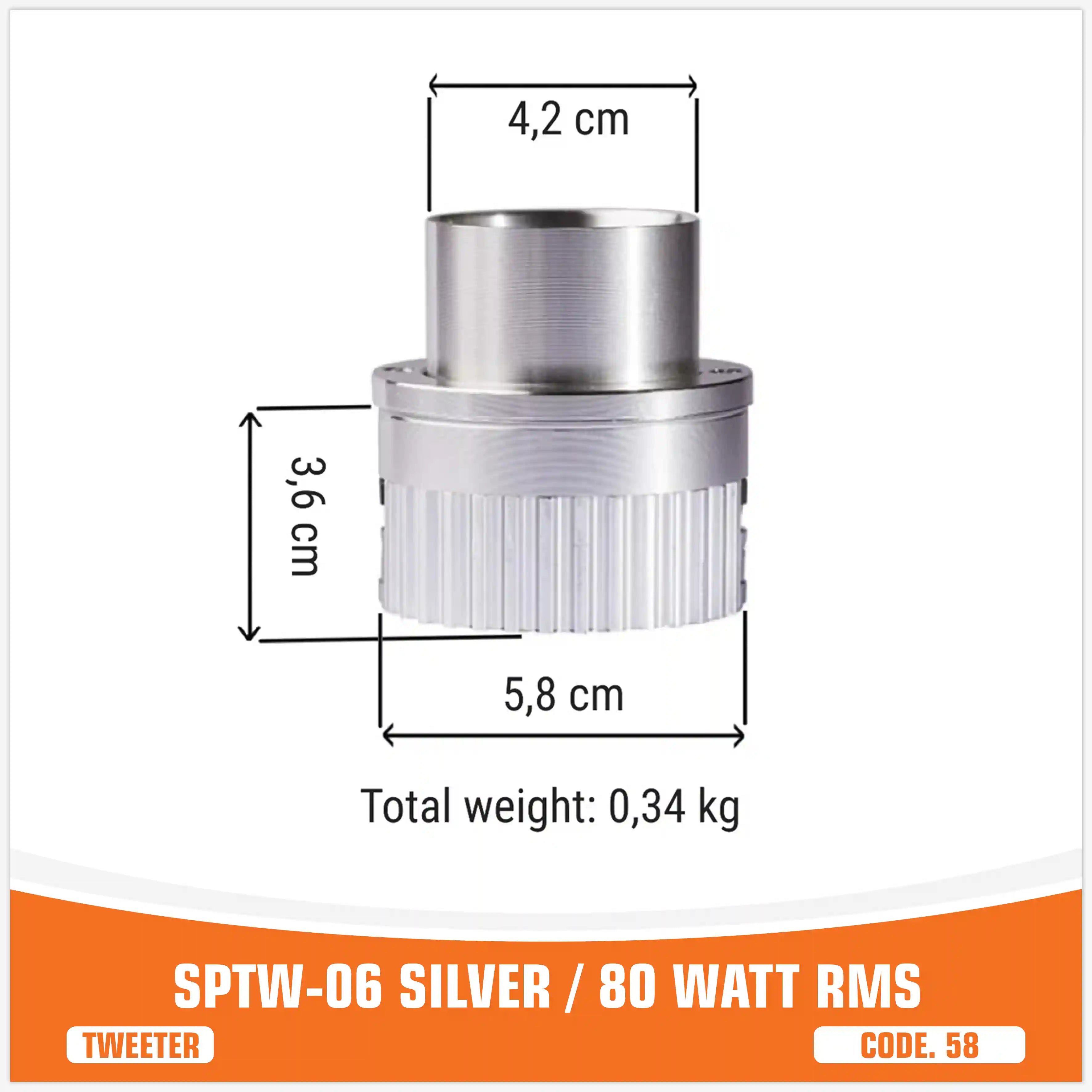 SP TW 06 SILVER BULLET TWEETER 80W RMS (UNIT PRICE)