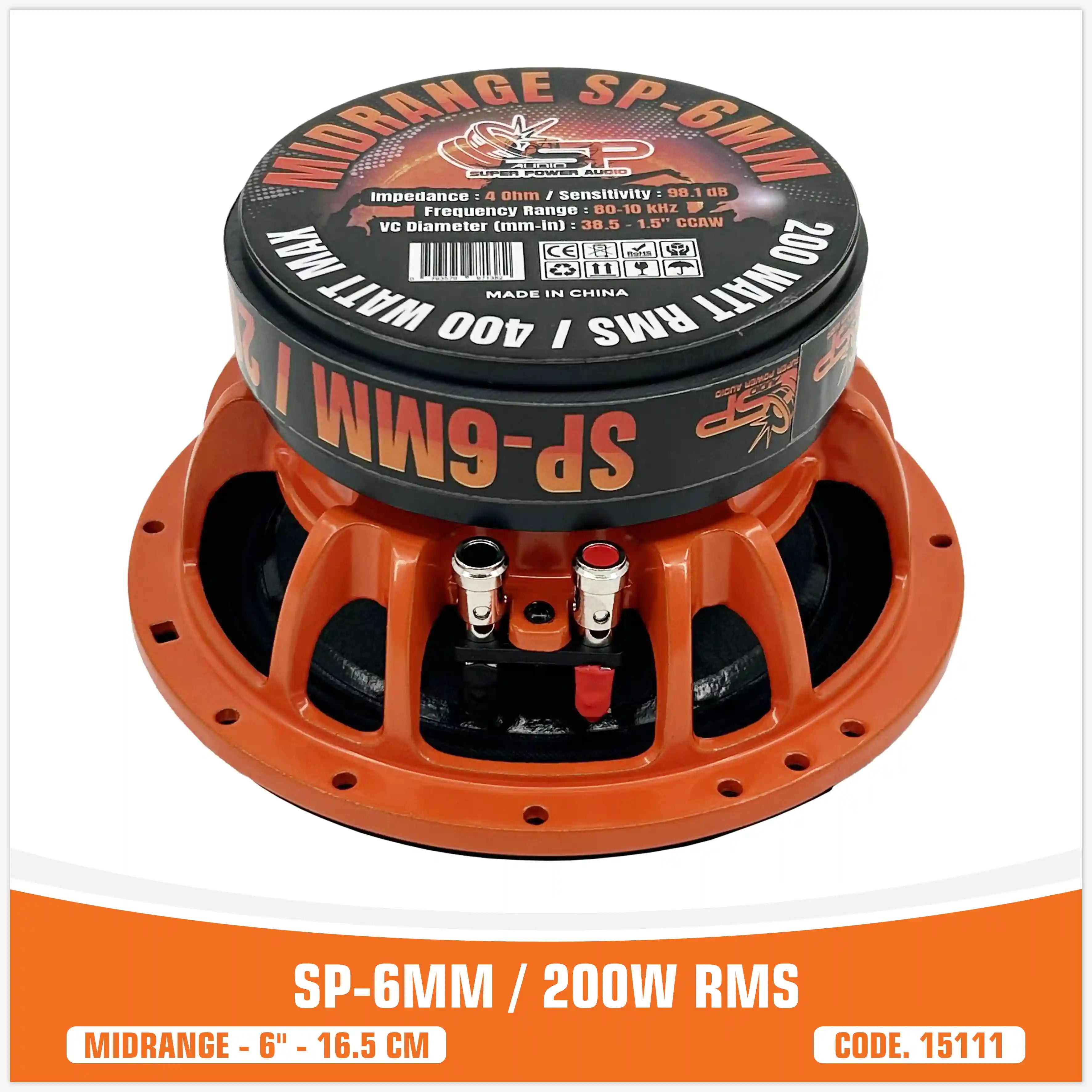 (6MM   میدرنج)
 (6،5 "/ 16،5CM)
(200 W RMS)
(قیمت جفت)