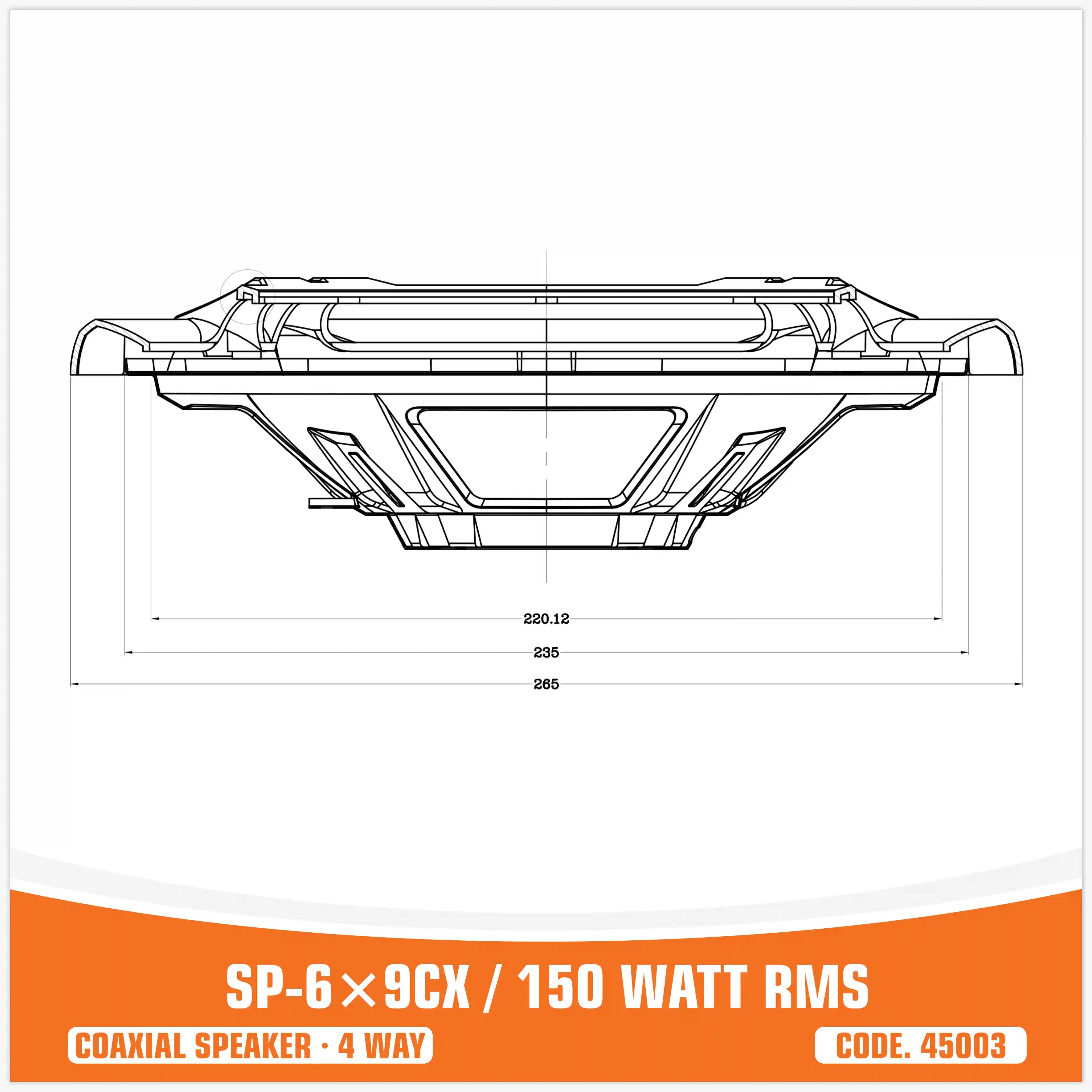 SP 6X9CX COAXIAL SPEAKERS 6X9"/16X22CM 150W RMS (PAIR PRICE)