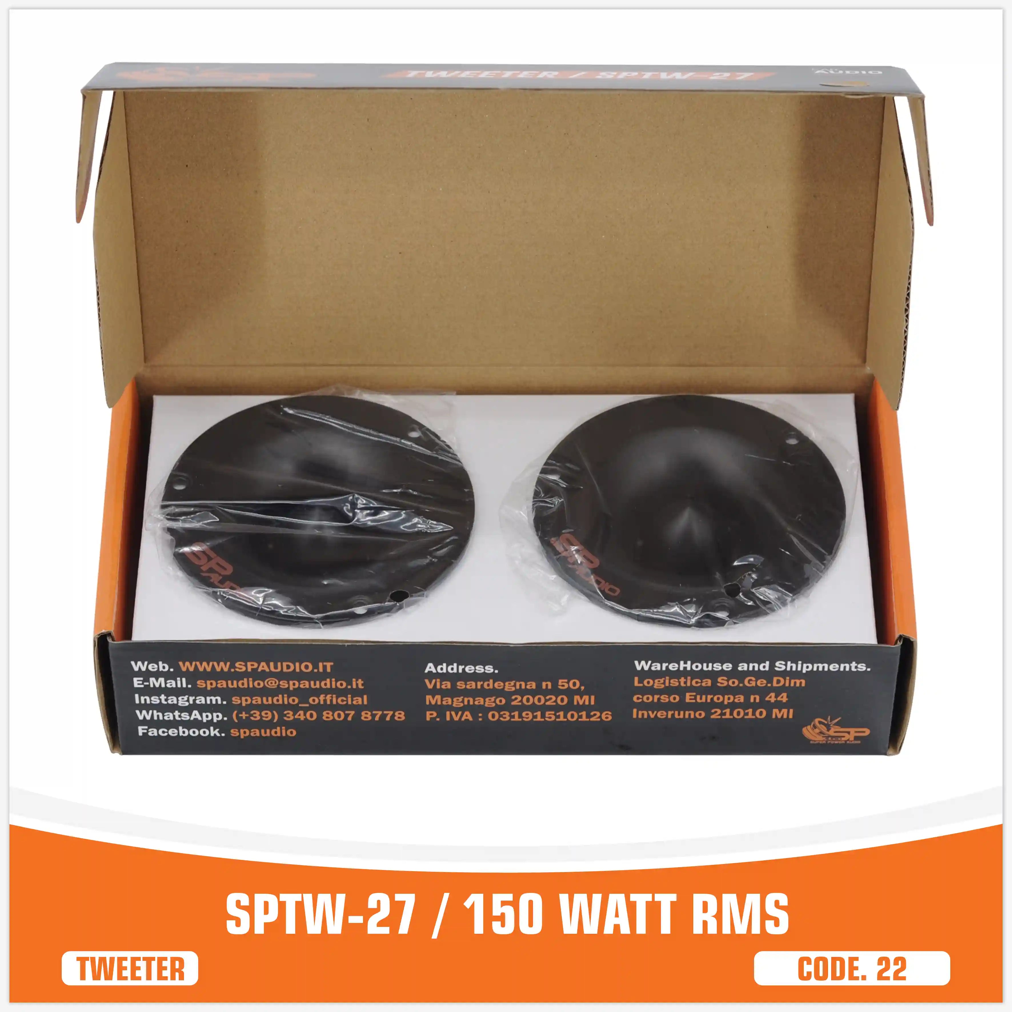 SP TW 27 BULLET TWEETER NEO MAGNET 150W RMS (PAIR PRICE)