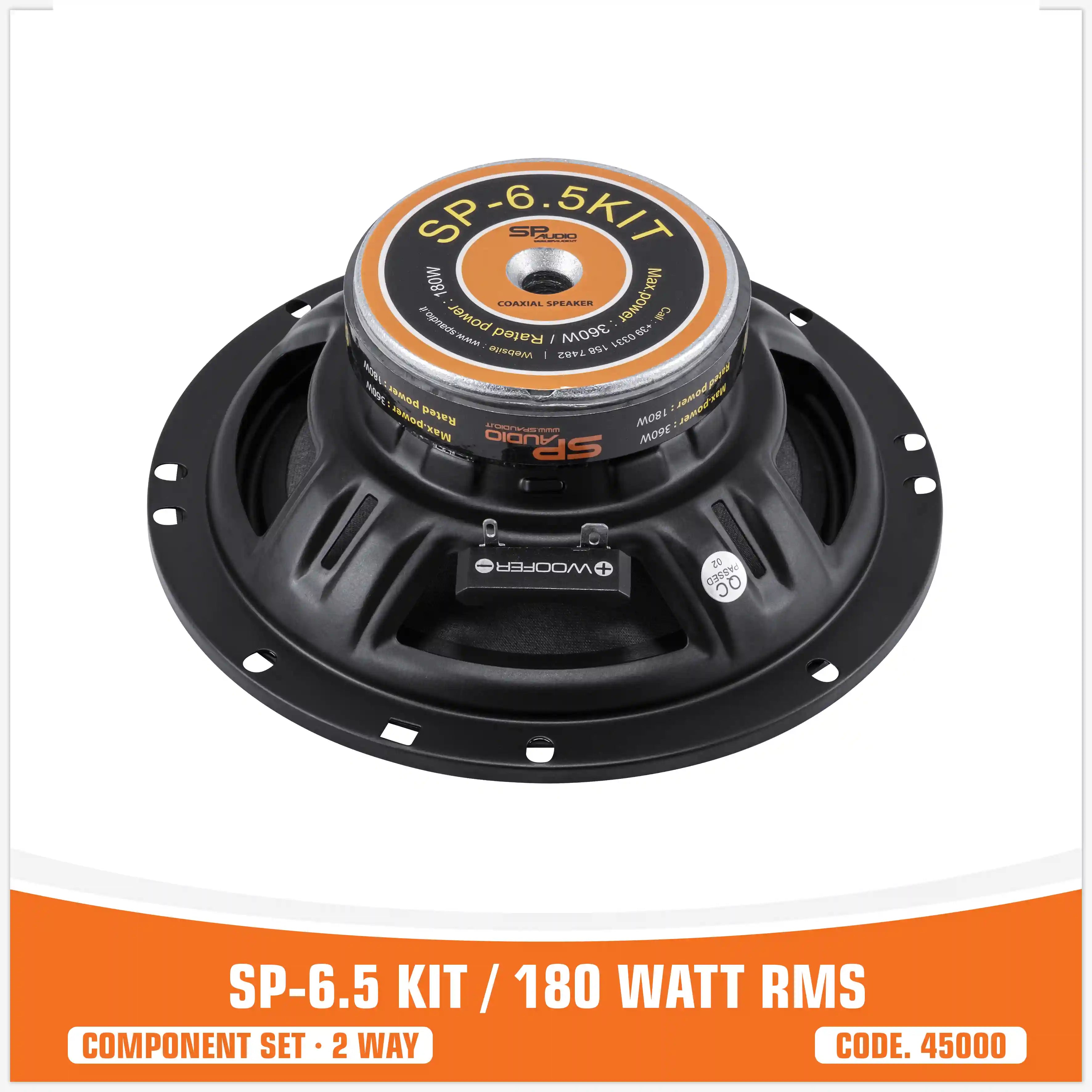 SP 6.5 KIT . 2 WAY 2 WOOFER +2 TW + 2 CROSS 180W RMS (KIT PRICE)